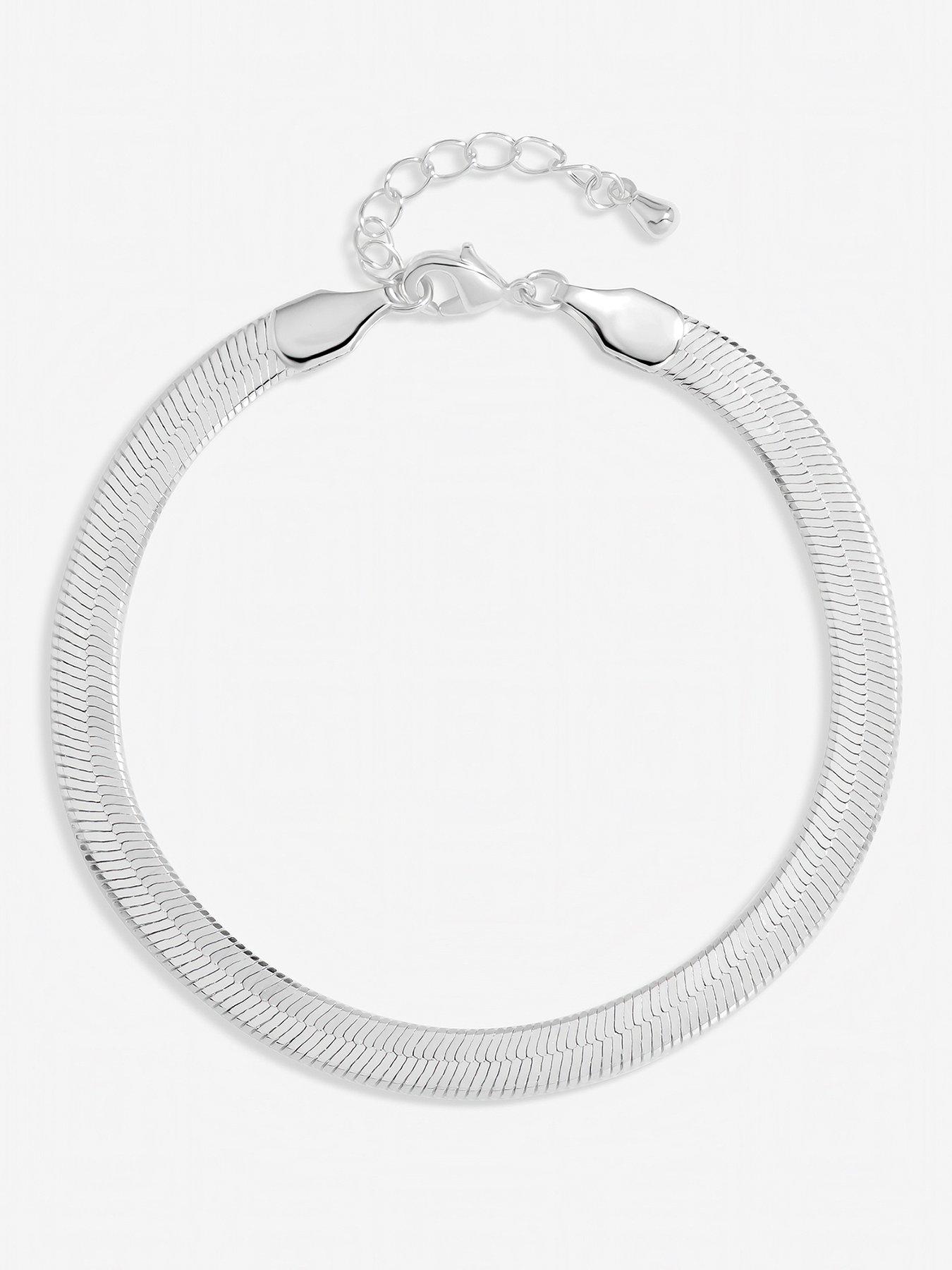 Inicio Inicio Sterling Silver Plated Snake Chain Bracelet - Gift Pouch