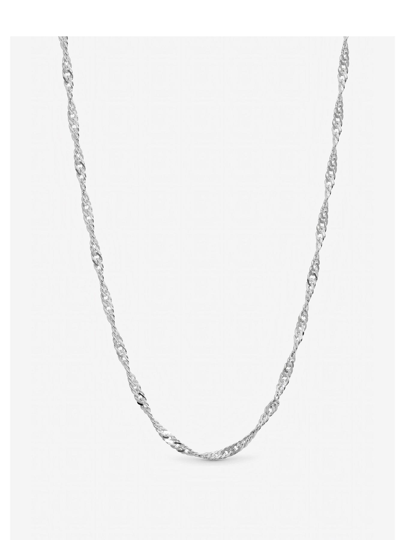 Inicio Inicio Sterling Silver Plated Twist Chain Necklace - Gift Pouch