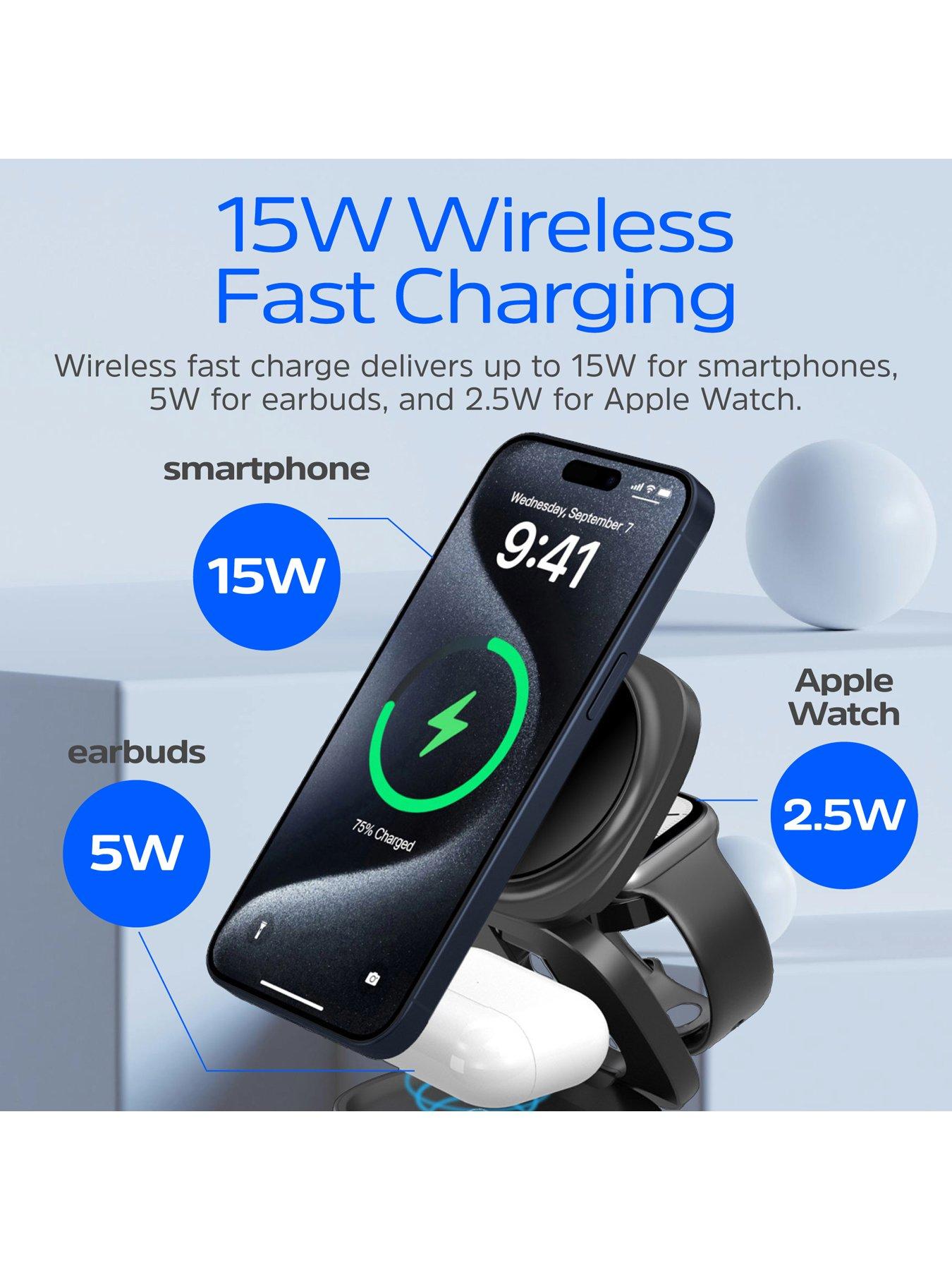 Image 5 of 7 of Energizer Energizer 15W 5-in-1 QI Wireless Stand & Dock White