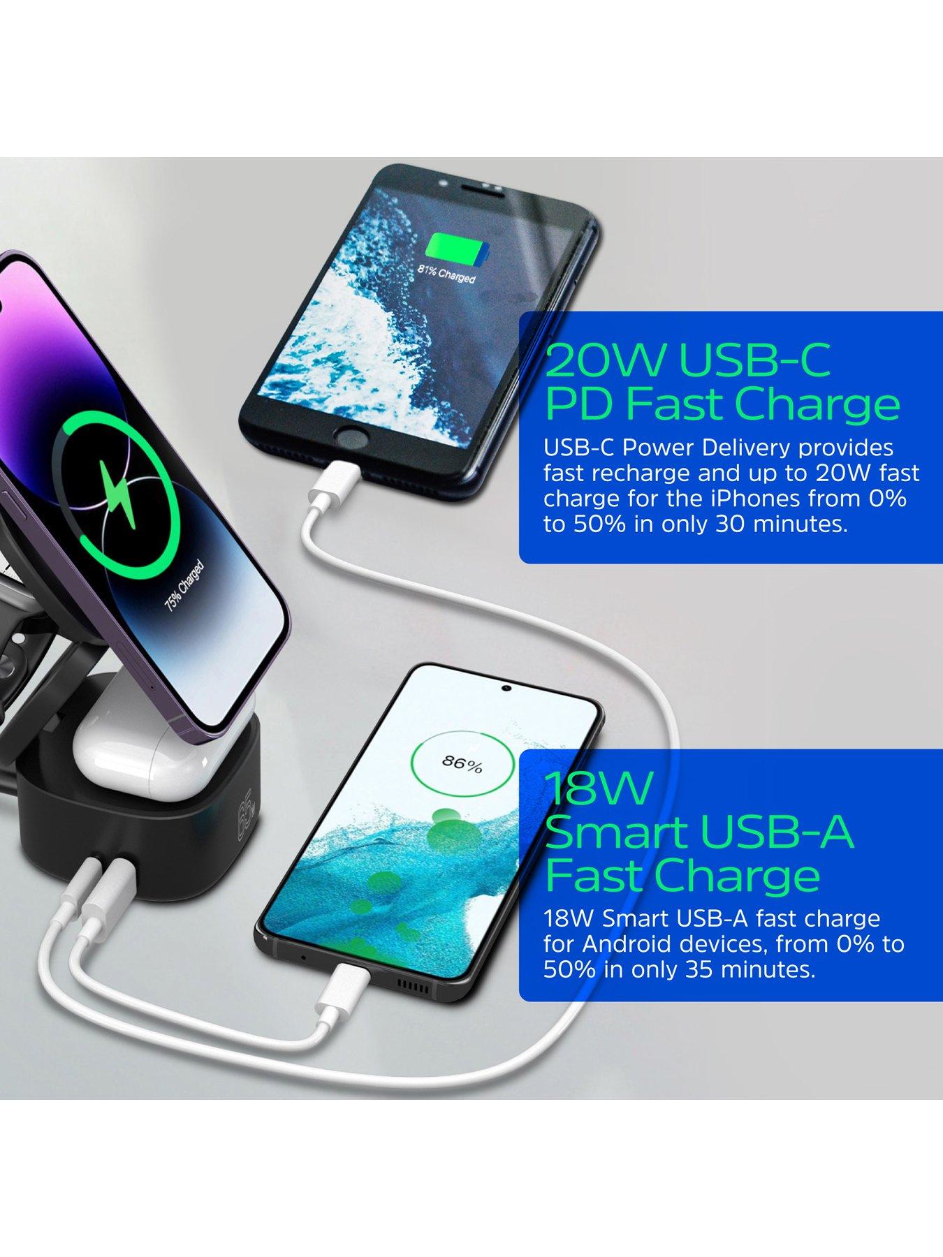 Image 6 of 7 of Energizer Energizer 15W 5-in-1 QI Wireless Stand & Dock White