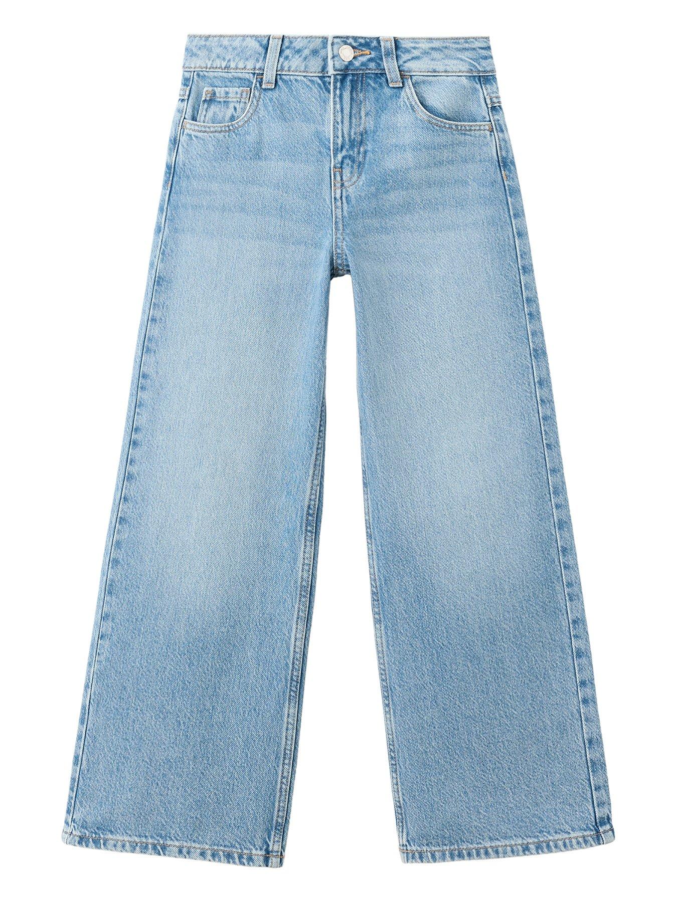 Mango Girls Wide Leg Jeans - Blue