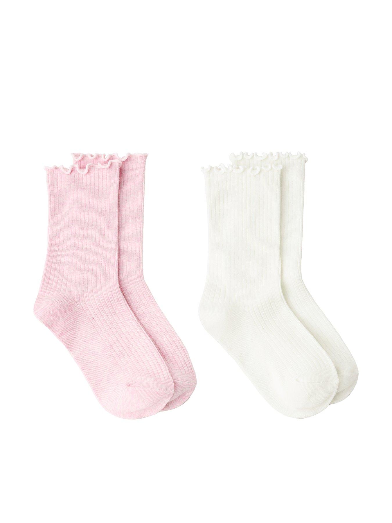 Mango Girls 2 Pack Rib Socks - Light Pink