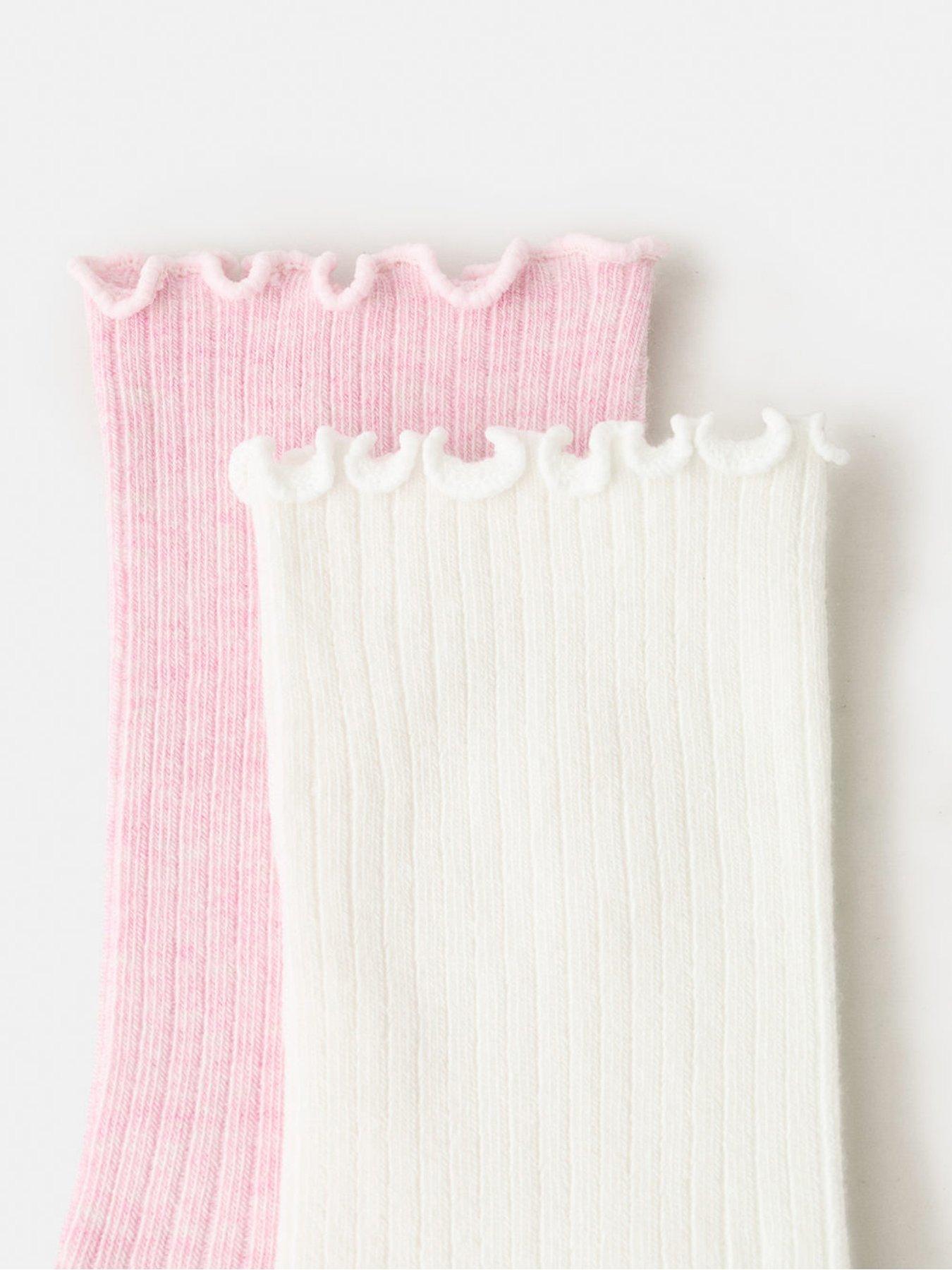 Image 3 of 5 of Mango Girls 2 Pack Rib Socks - Light Pink