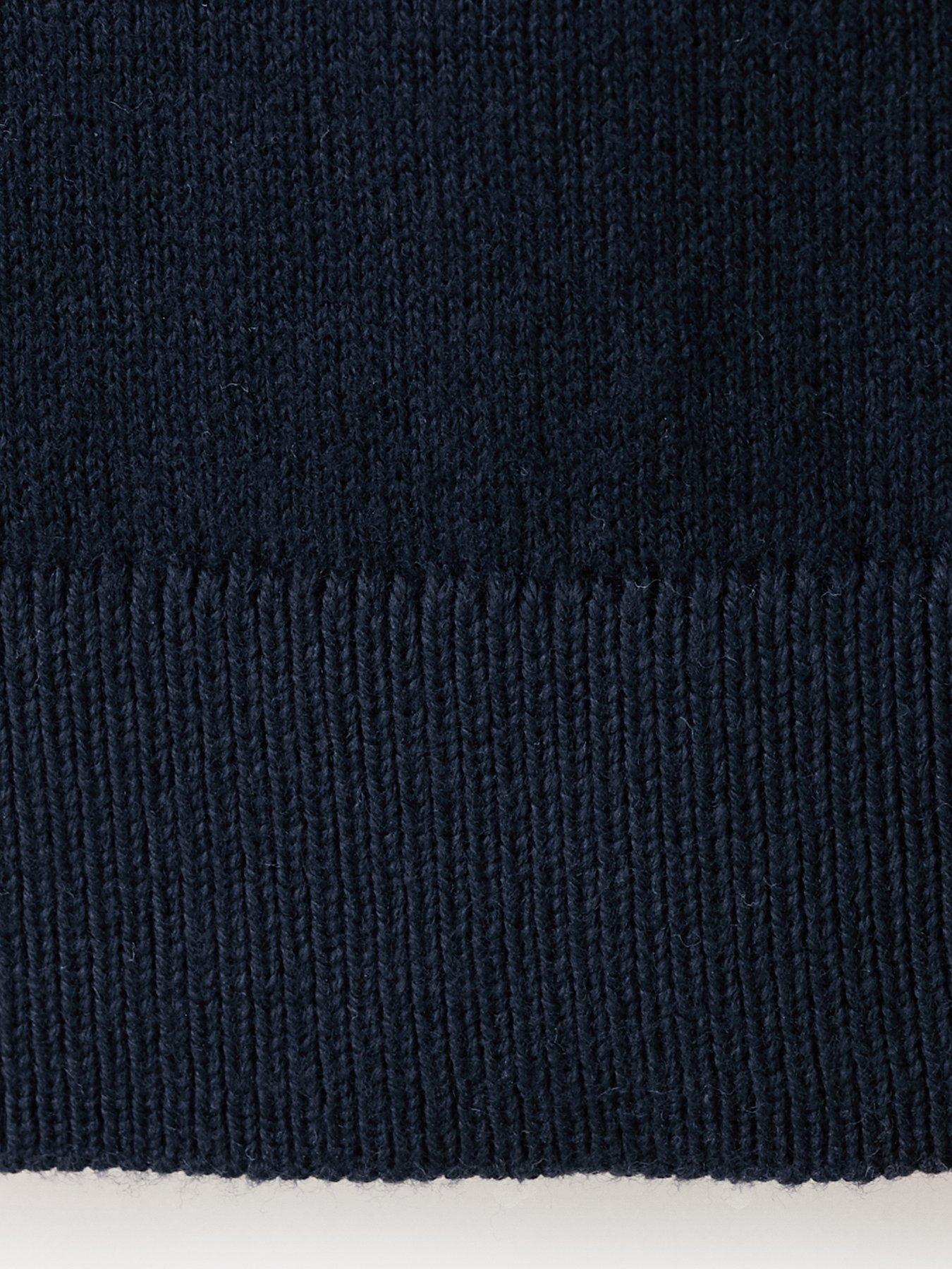 Image 3 of 4 of Mango Boys Half Zip Knitted Jumper - Navy