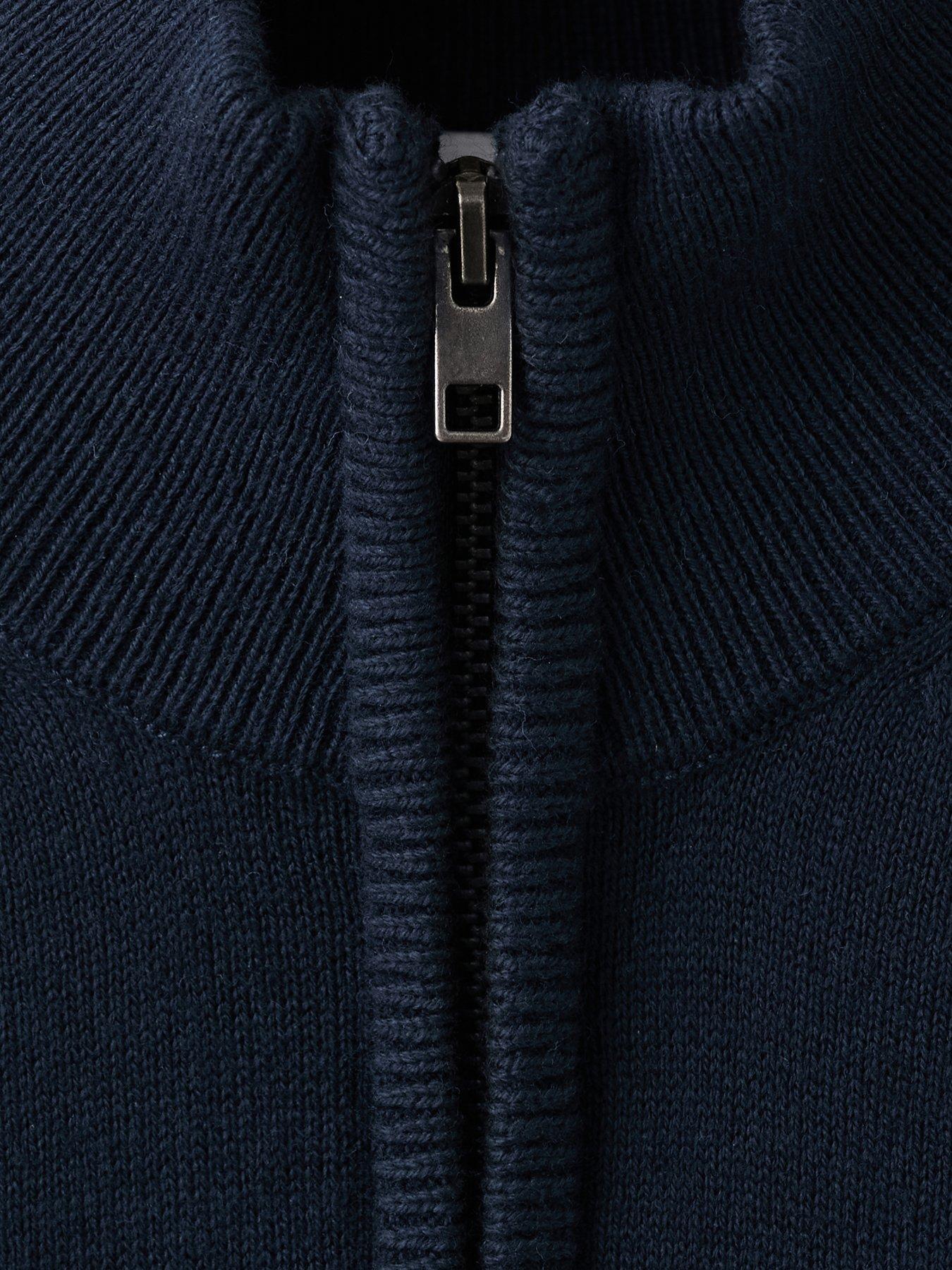 Image 4 of 4 of Mango Boys Half Zip Knitted Jumper - Navy