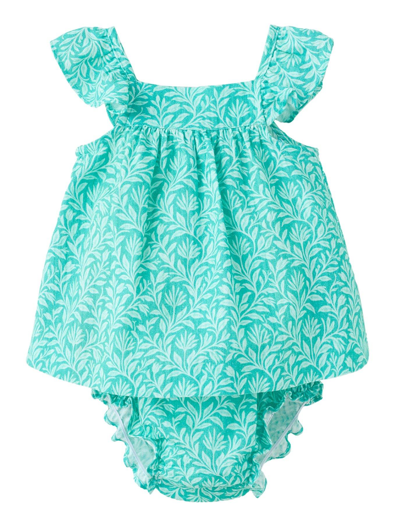 Image 1 of 4 of Mango Baby Girls Peony Print Dress &amp; Bloomers - Aqua