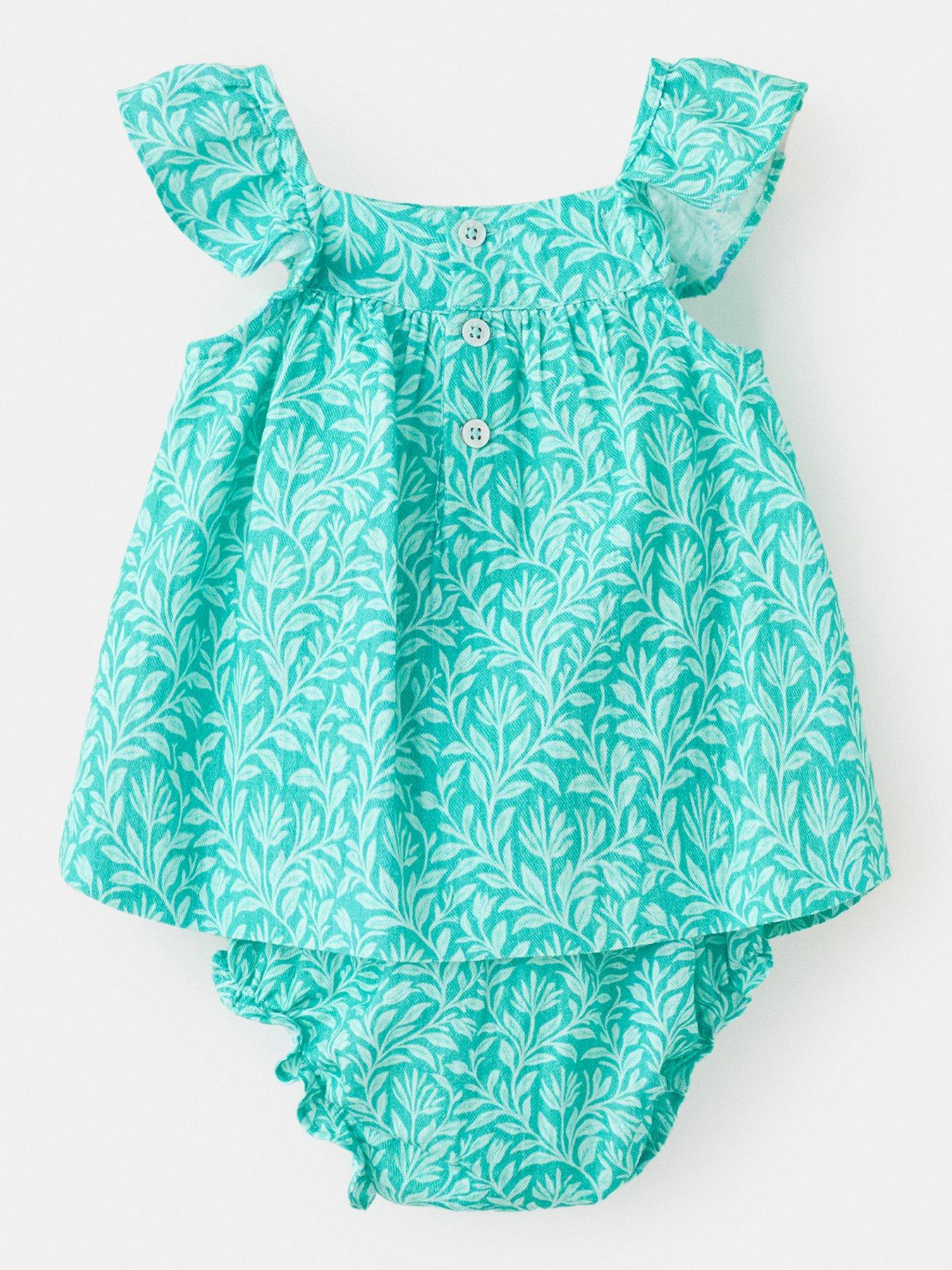 Image 2 of 4 of Mango Baby Girls Peony Print Dress &amp; Bloomers - Aqua