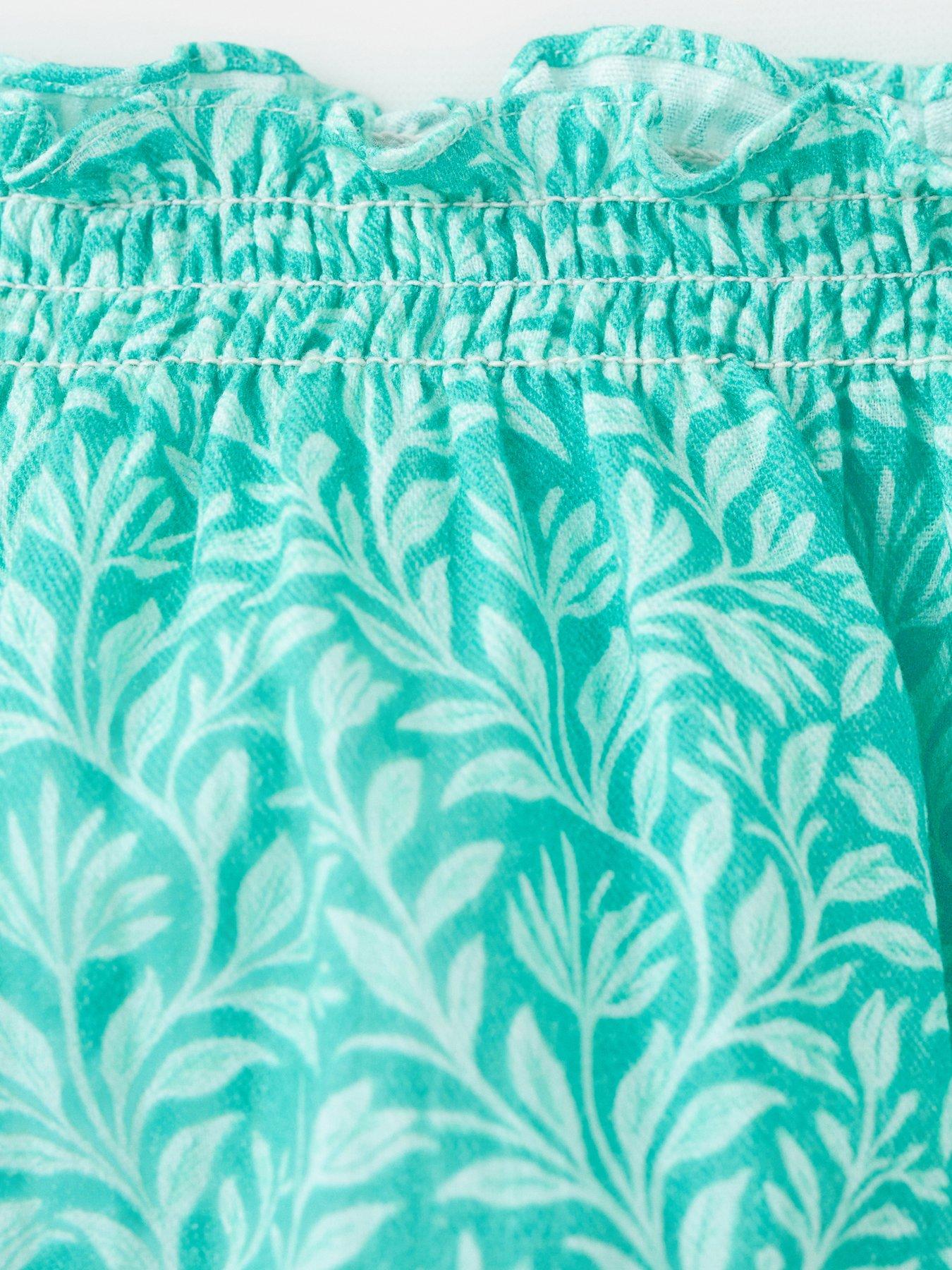 Image 3 of 4 of Mango Baby Girls Peony Print Dress &amp; Bloomers - Aqua