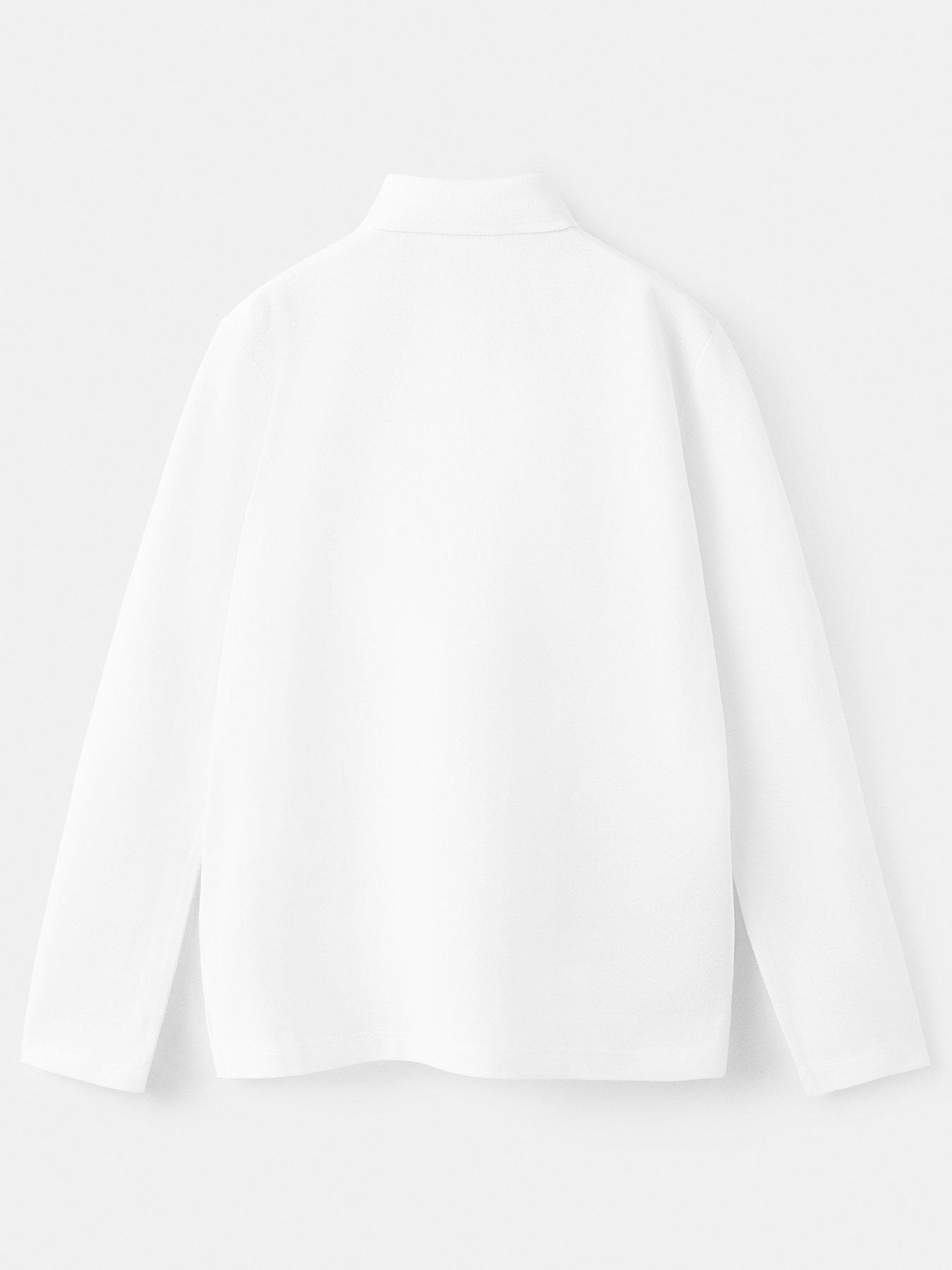 Image 2 of 3 of Mango Boys Long Sleeve Polo Shirt - White
