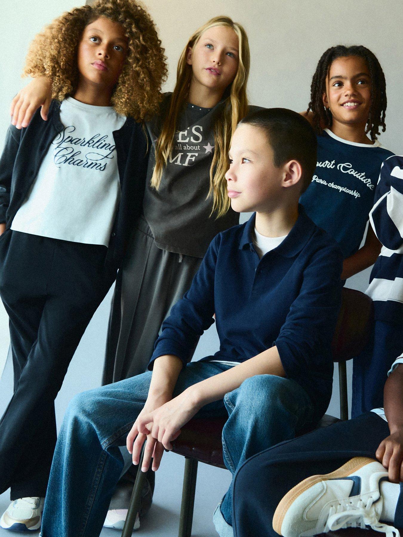Image 1 of 4 of Mango Boys Long Sleeve Polo Shirt - Navy