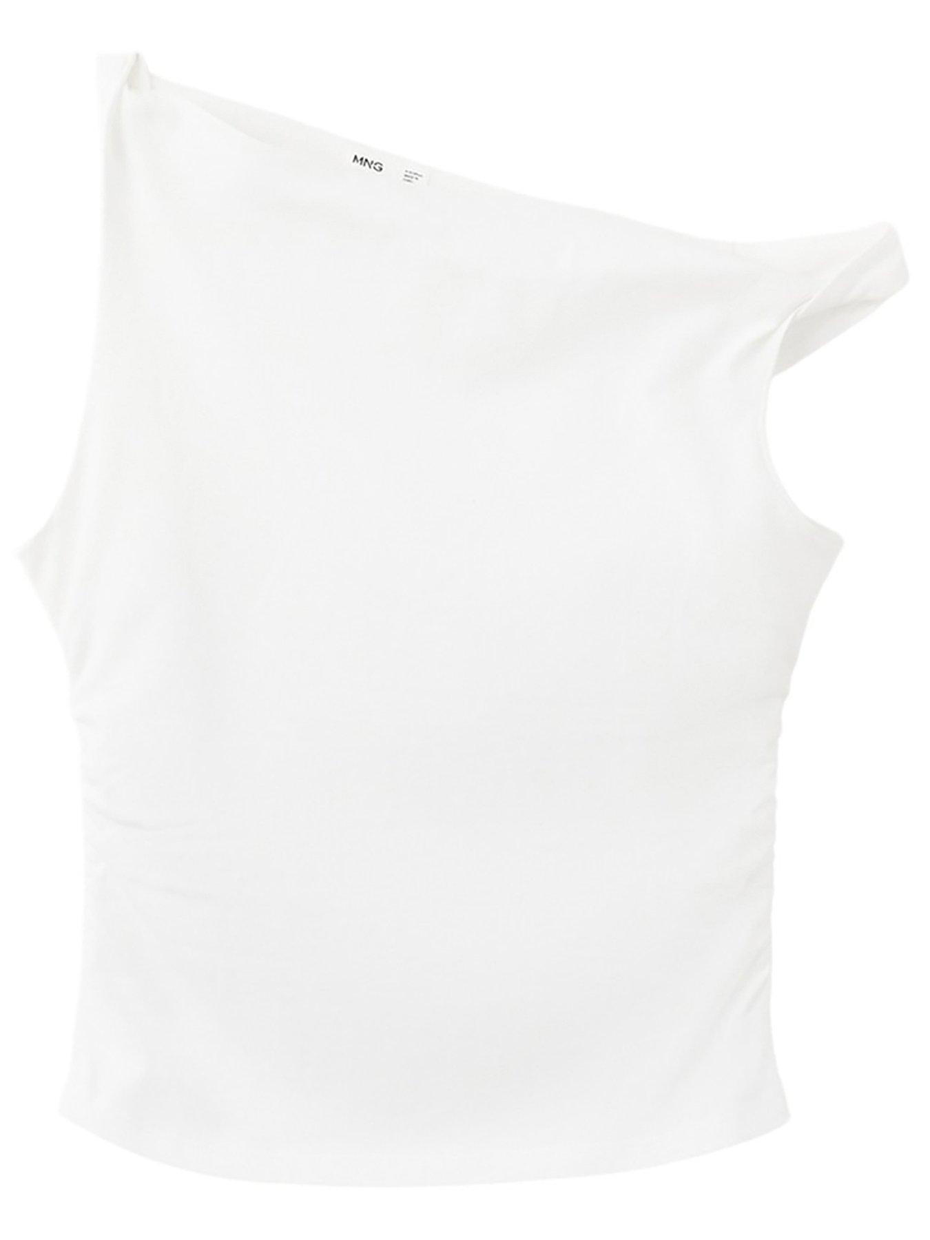 Mango Girls Ruched Waist Sleeveless Top - White