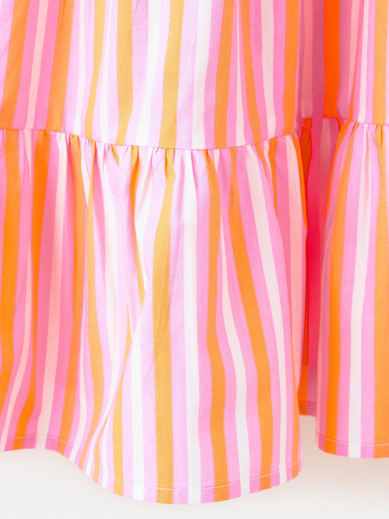 Image 5 of 6 of Mango Girls Stripe Halter Dress - Orange