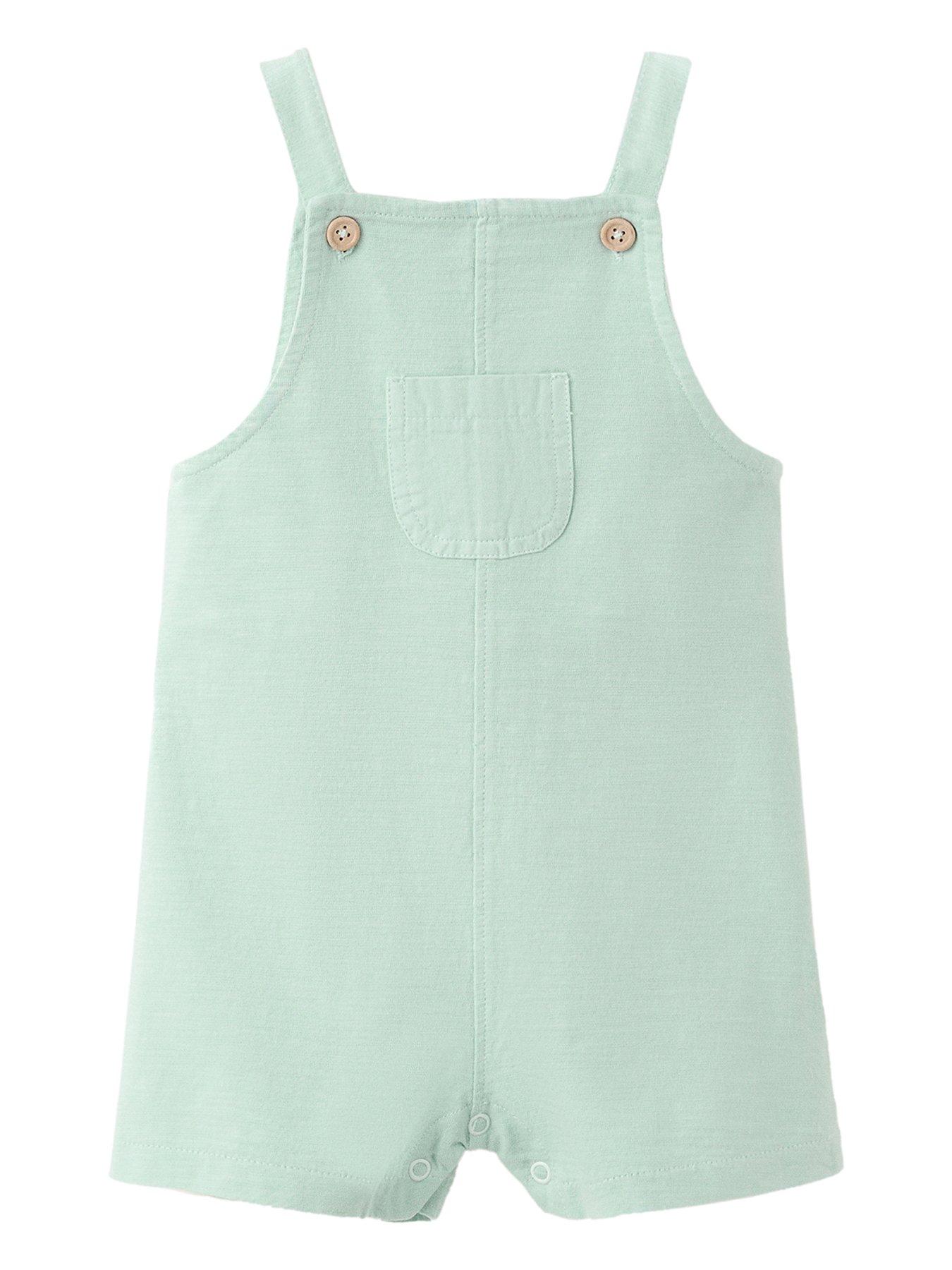 Mango Baby Boys Jersey Dungarees - Aqua