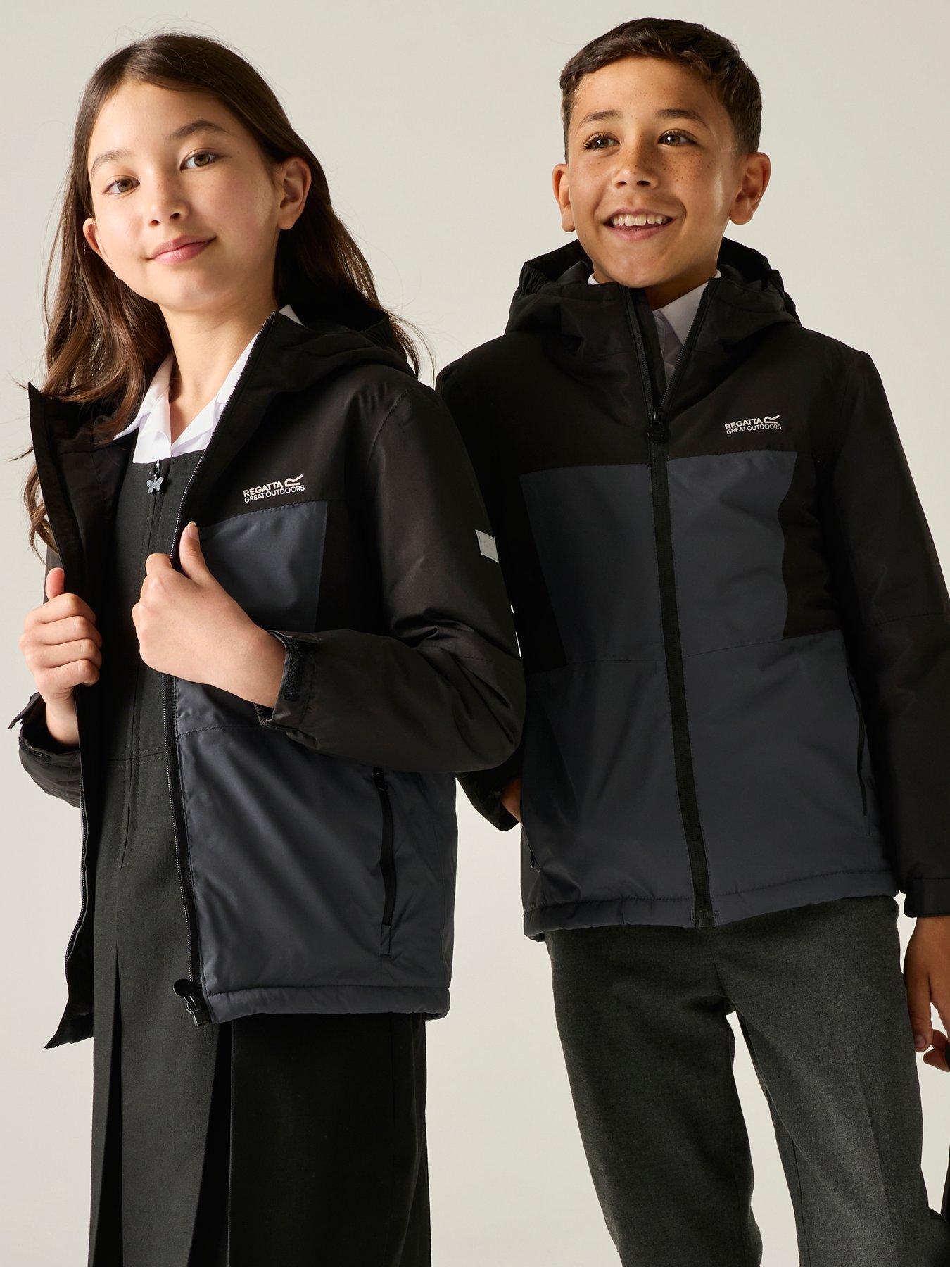 Image 1 of 7 of Regatta Kids Beamz Waterproof Insulated Jacket -black/seal Grey.