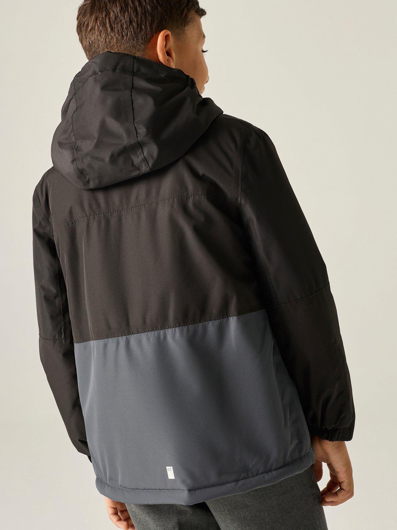 Image 4 of 7 of Regatta Kids Beamz Waterproof Insulated Jacket -black/seal Grey.