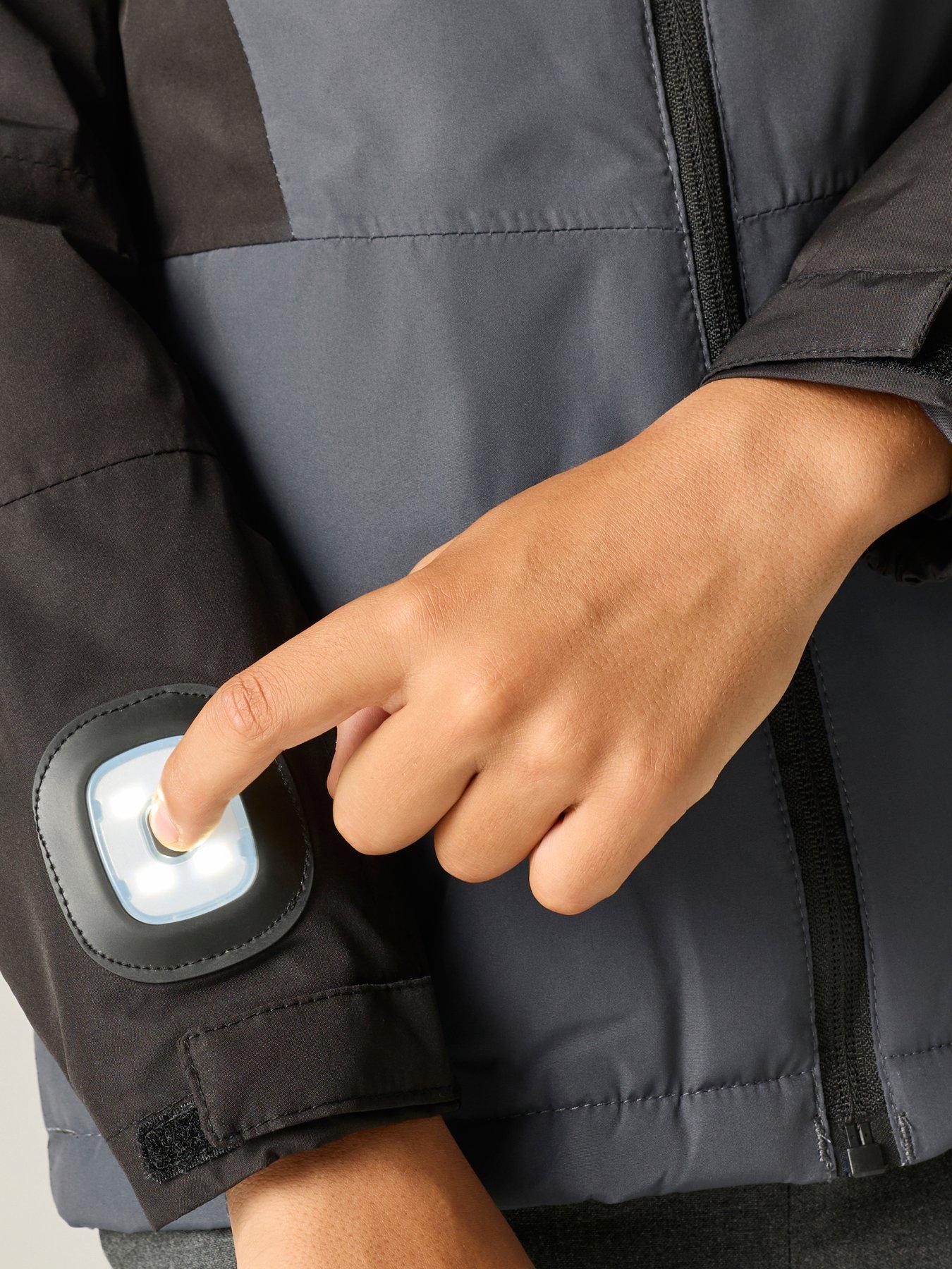 Image 6 of 7 of Regatta Kids Beamz Waterproof Insulated Jacket -black/seal Grey.