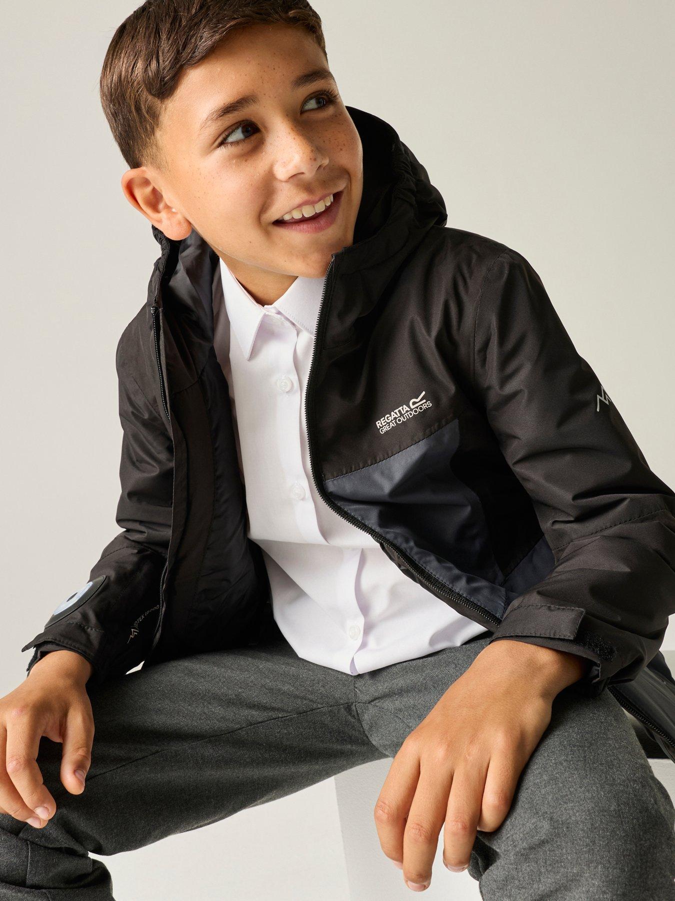 Image 7 of 7 of Regatta Kids Beamz Waterproof Insulated Jacket -black/seal Grey.