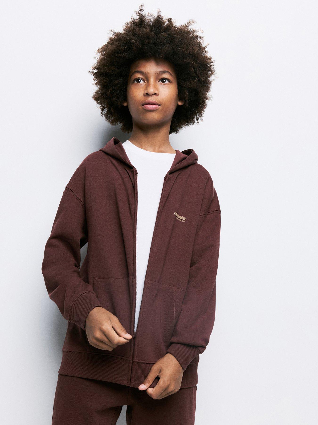 Mango Boys Essentials Hoody - Brown