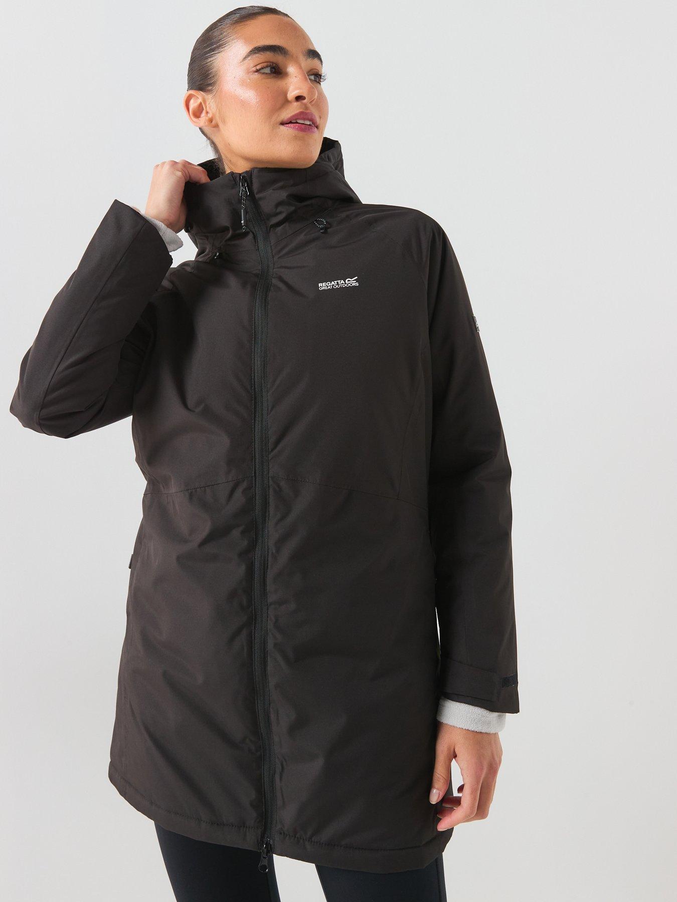Image 4 of 7 of Regatta Womens Mabrie Waterproof Insulated Longline Jacket - Black