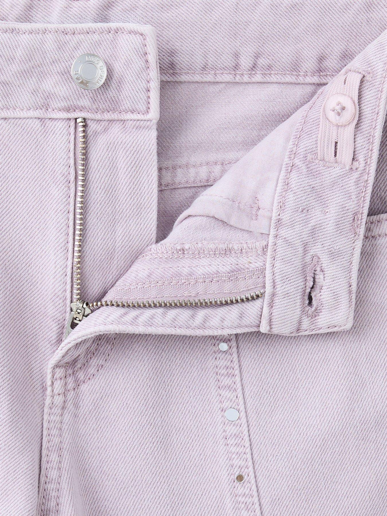 Image 3 of 4 of Mango Girls Rhinestone Jeans - Light Purple