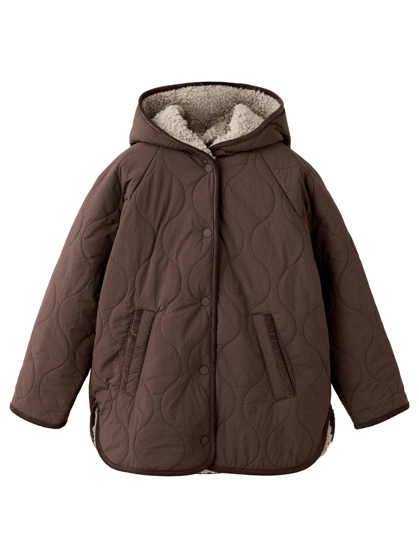 Image 1 of 4 of Mango Girls Padded Sherpa Lined Anorak - Brown