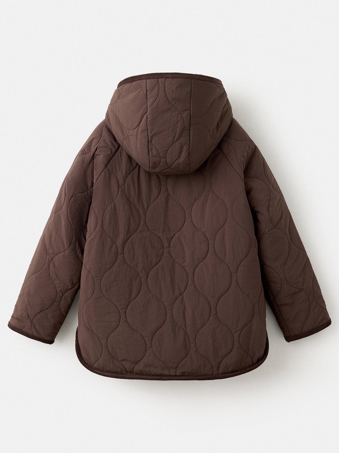 Image 2 of 4 of Mango Girls Padded Sherpa Lined Anorak - Brown