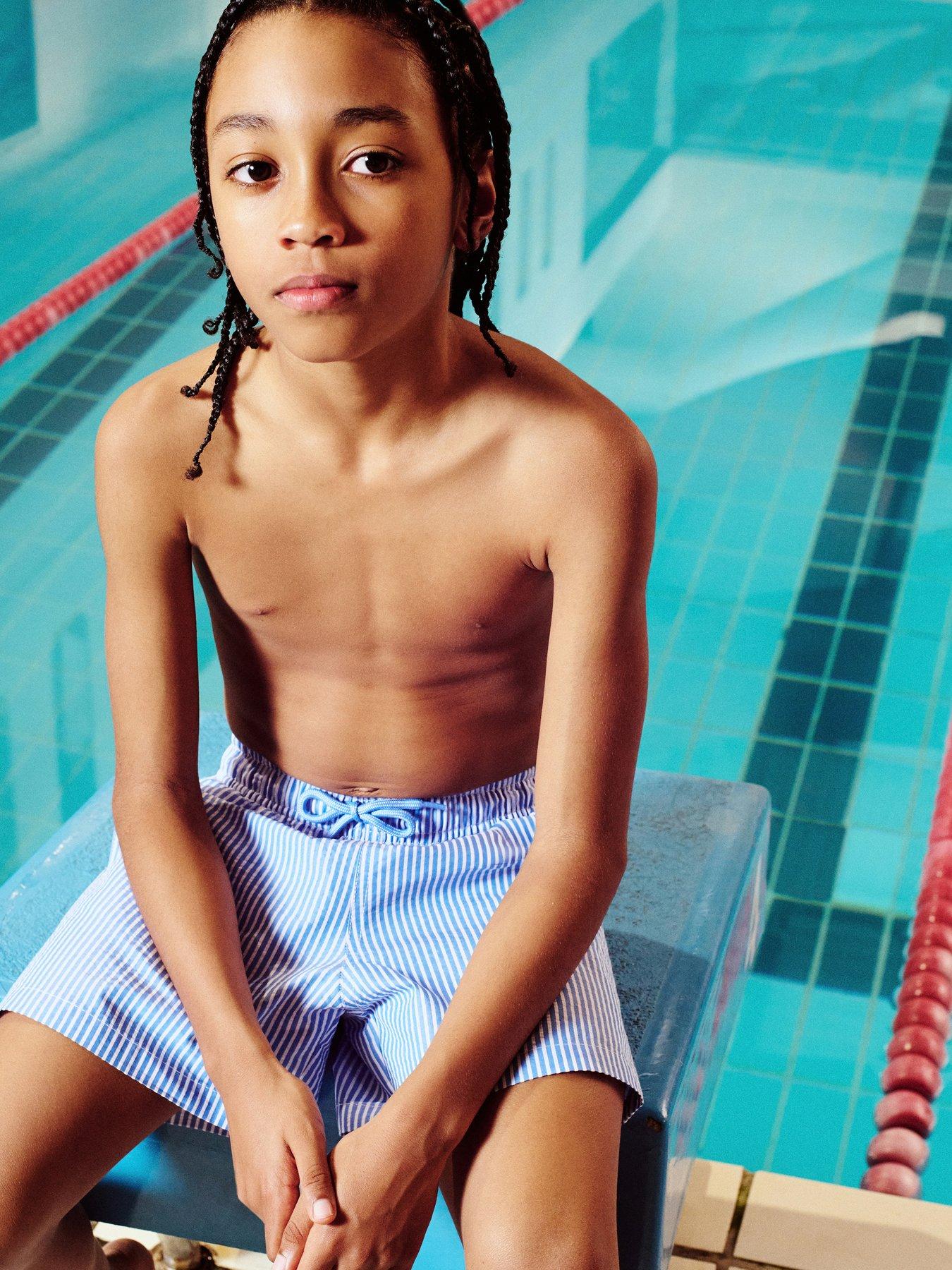 Mango Boys Stripe Swim Shorts - Blue