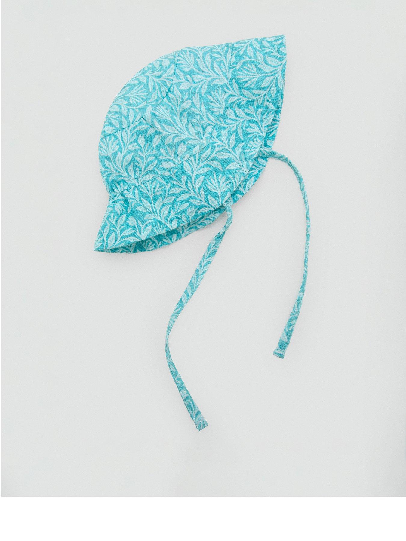 Mango Baby Girls Peony Sun Hat - Aqua