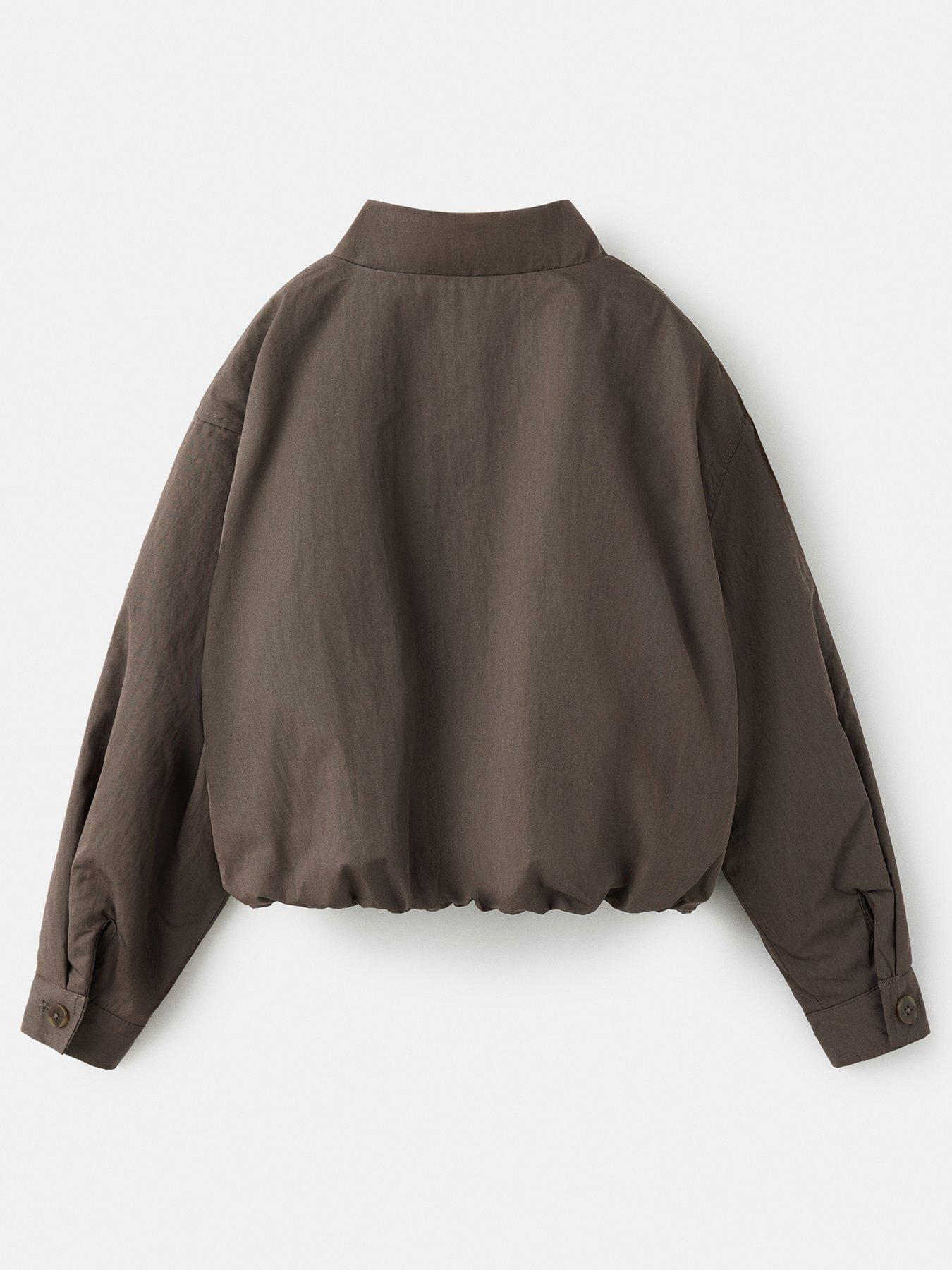 Image 2 of 4 of Mango Girls Bubble Hem Jacket - Brown