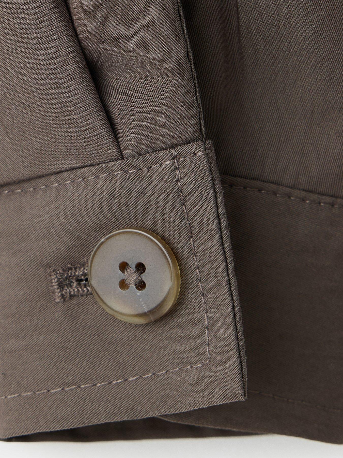 Image 4 of 4 of Mango Girls Bubble Hem Jacket - Brown