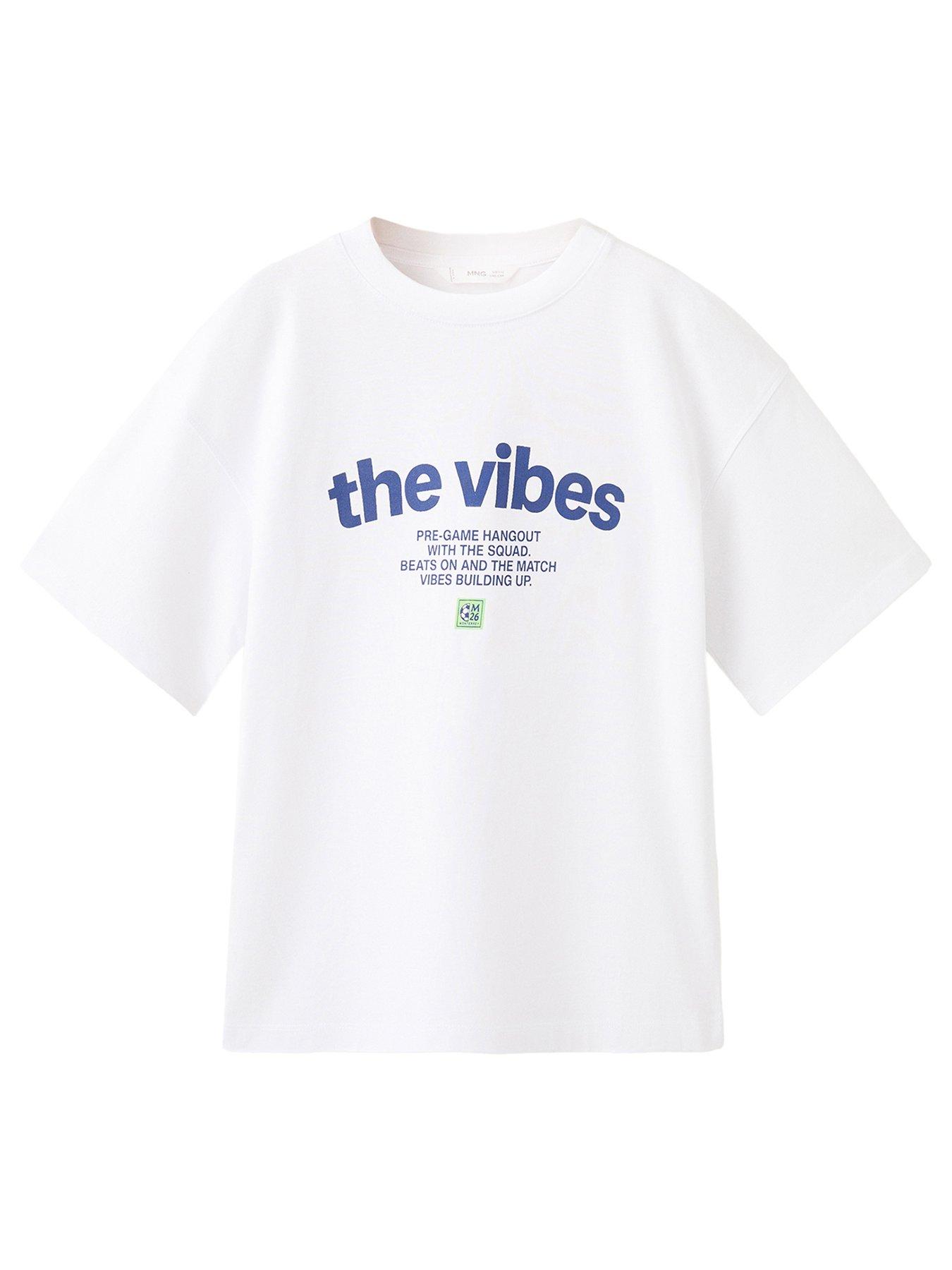 Mango Boys The Vibes Football T-Shirt - White