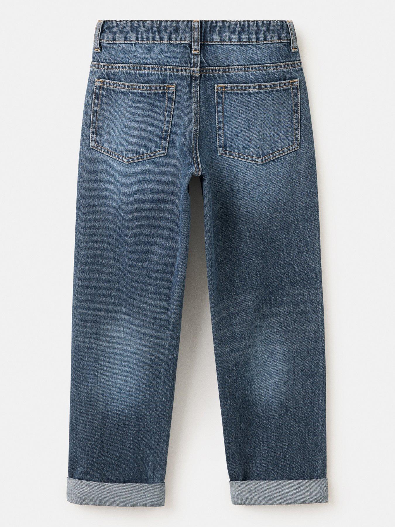 Image 2 of 4 of Mango Boys Rolled Up Hem Regular Fit Jeans - Blue