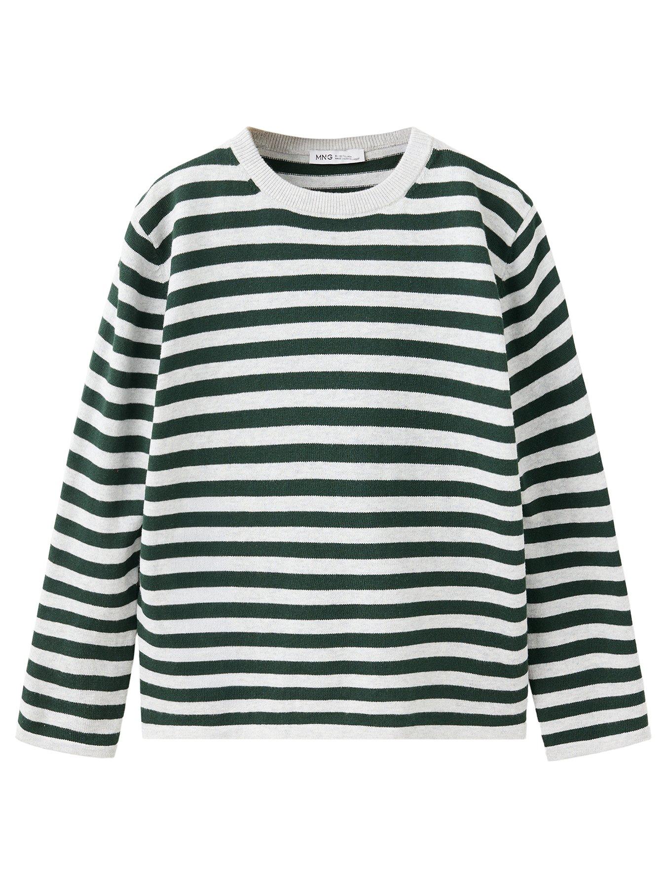 Mango Boys Striped Knitted Jumper - Grey