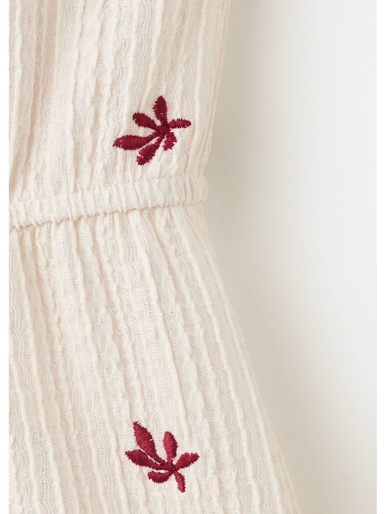 Image 4 of 4 of Mango Younger Girls Frill Playsuit - Cream
