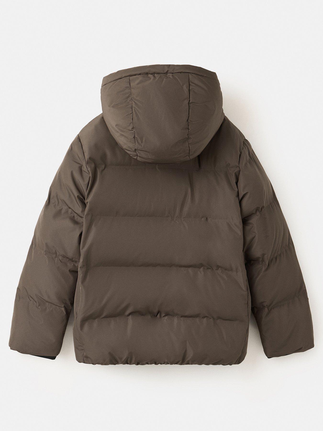 Image 2 of 4 of Mango Boys Hooded Padded Mid Length Coat - Brown