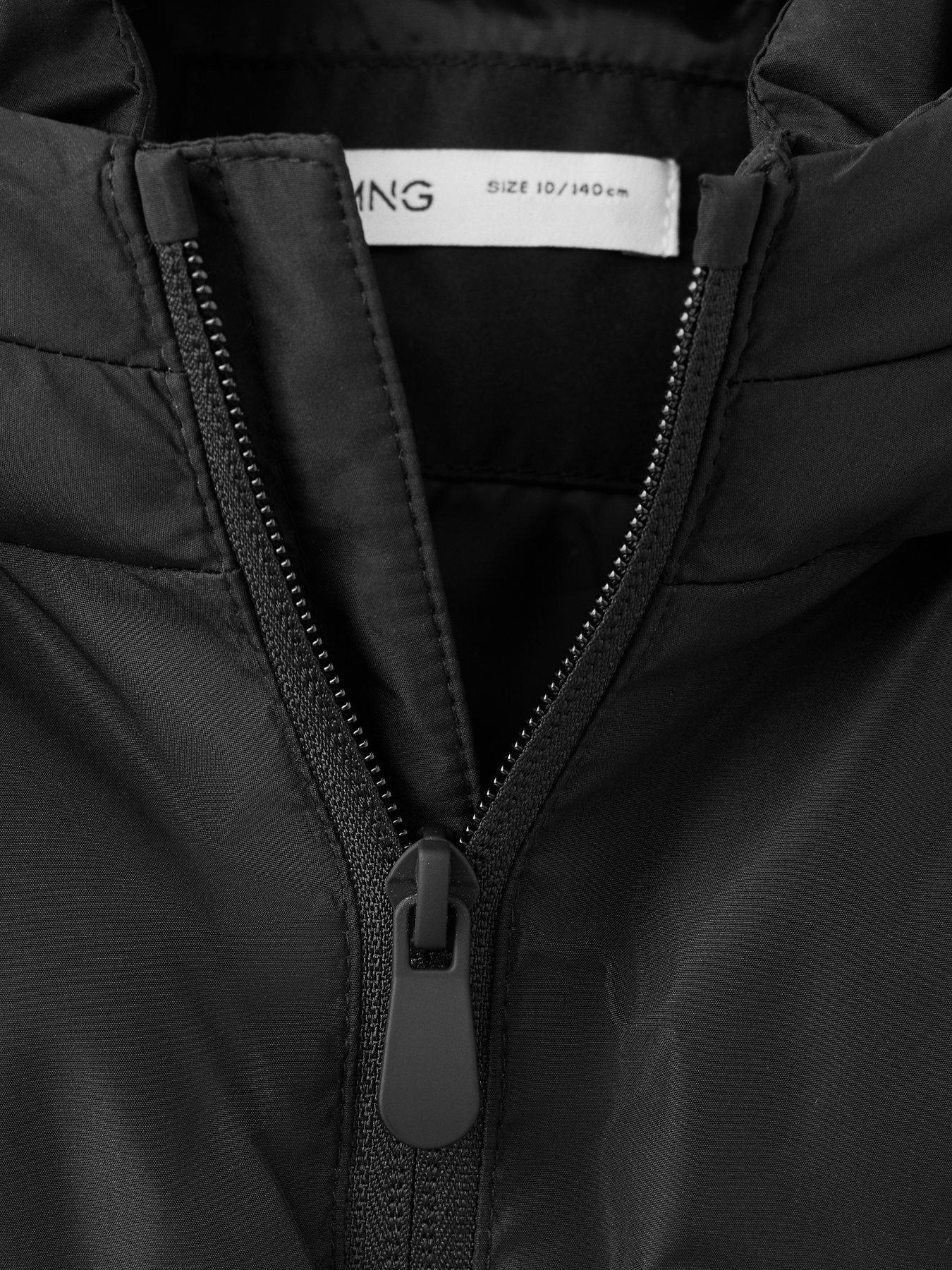 Image 4 of 4 of Mango Boys Hooded Puffer Coat - Black
