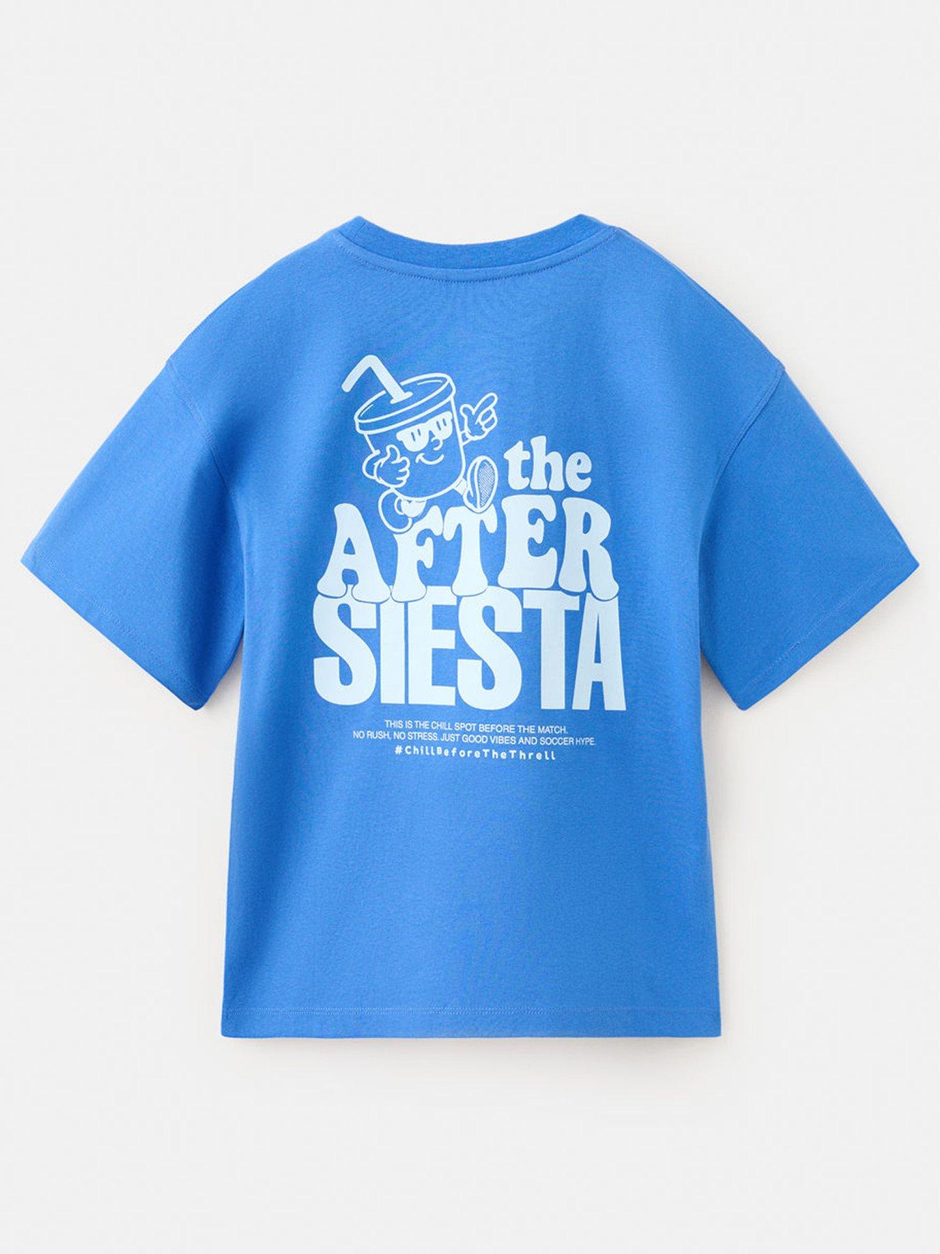 Mango Boys Chill Spot Football T-Shirt - Blue