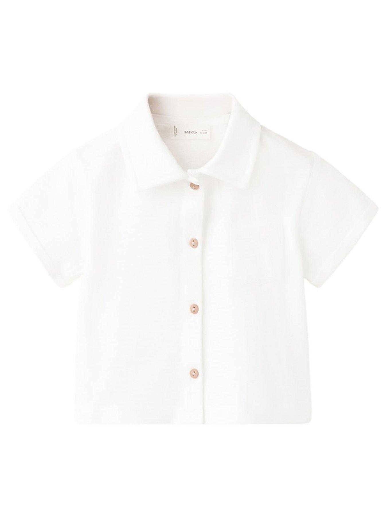 Mango Baby Boys Button Through Top - White