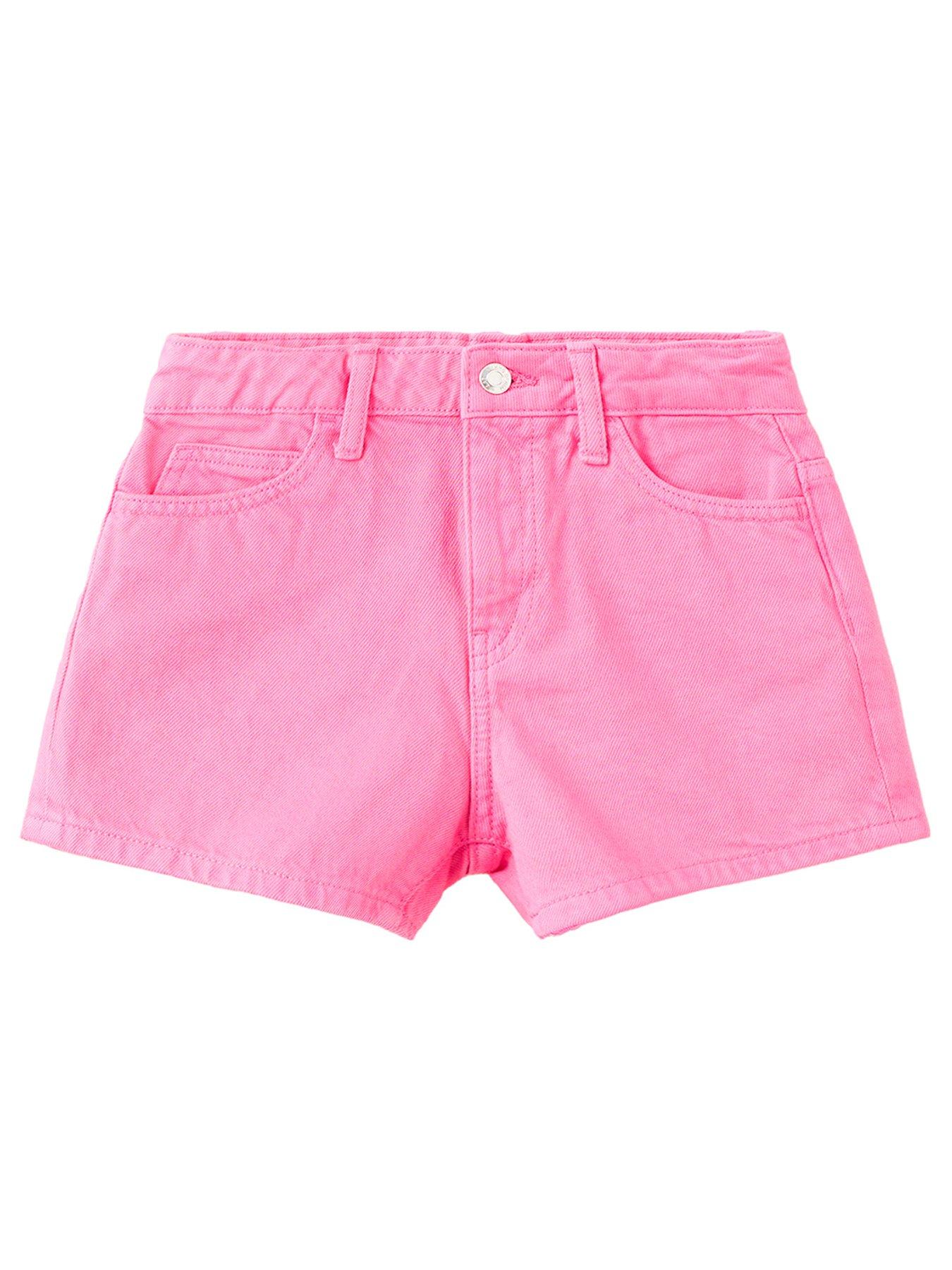Mango Girls Neon Denim Shorts - Pink