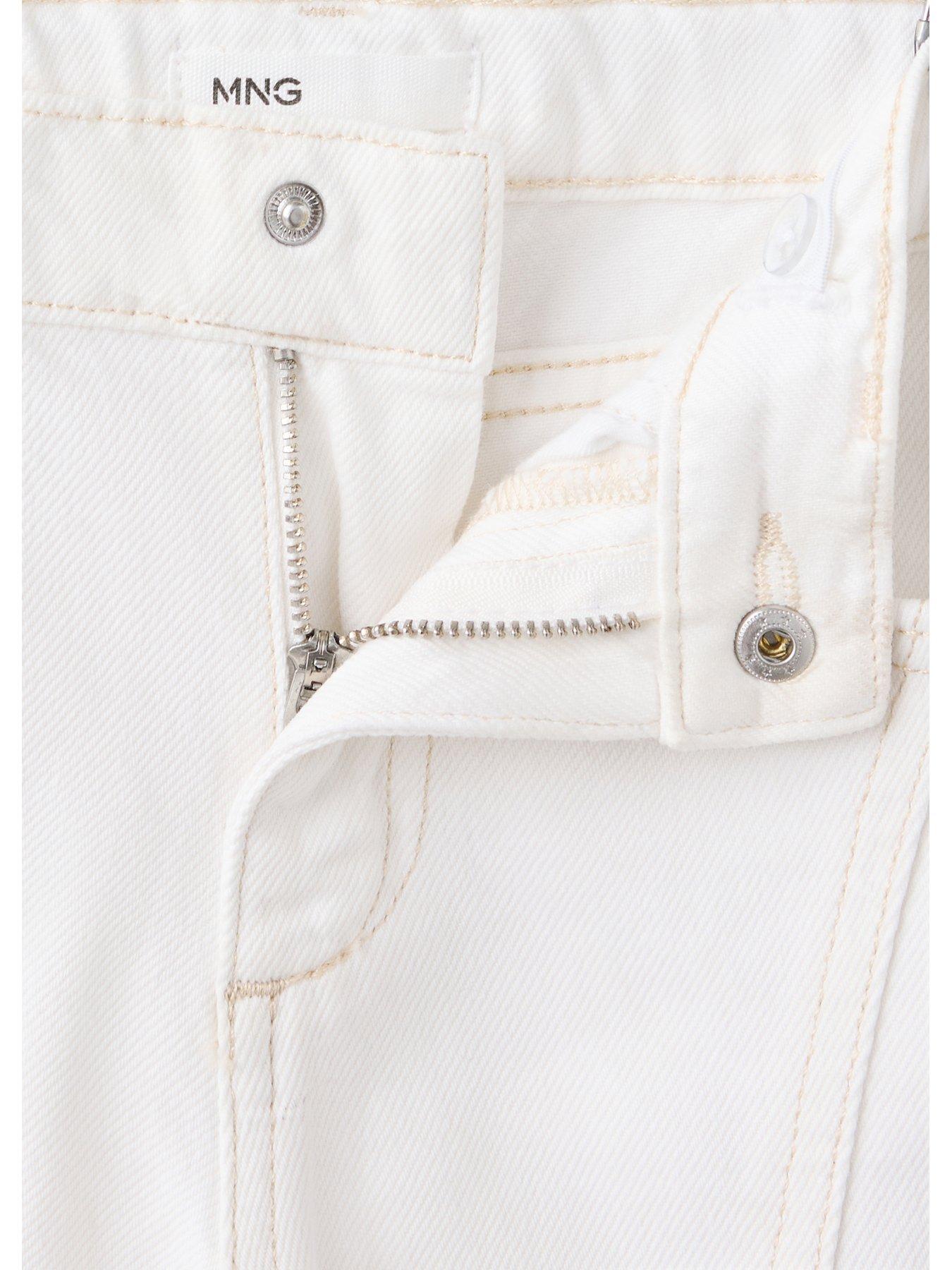 Image 3 of 4 of Mango Girls Studded Culotte Jeans - White