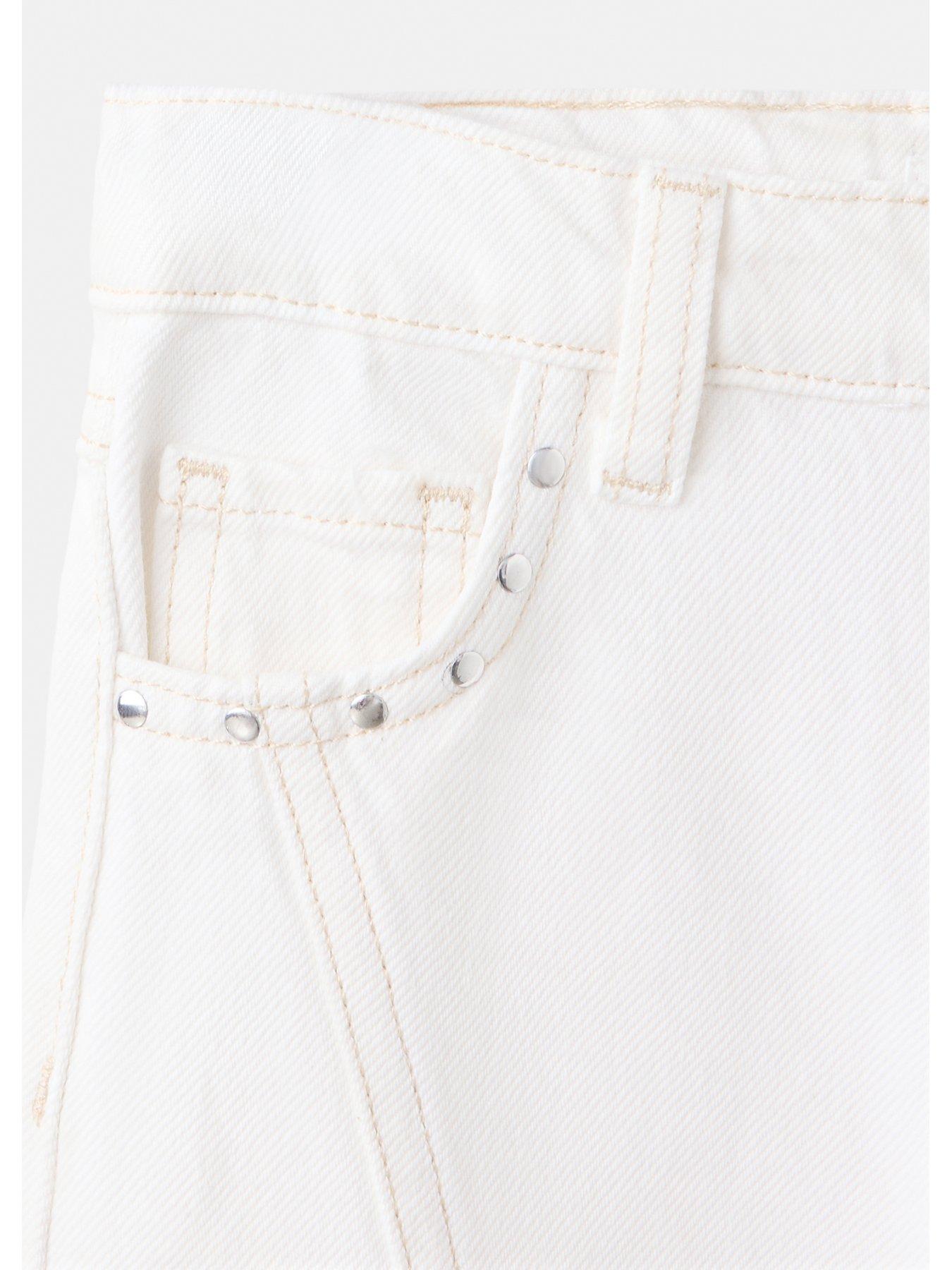 Image 4 of 4 of Mango Girls Studded Culotte Jeans - White