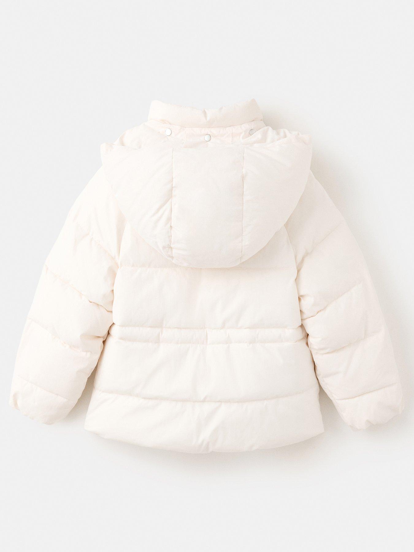 Image 3 of 5 of Mango Girls Short Padded Hooded Coat - White