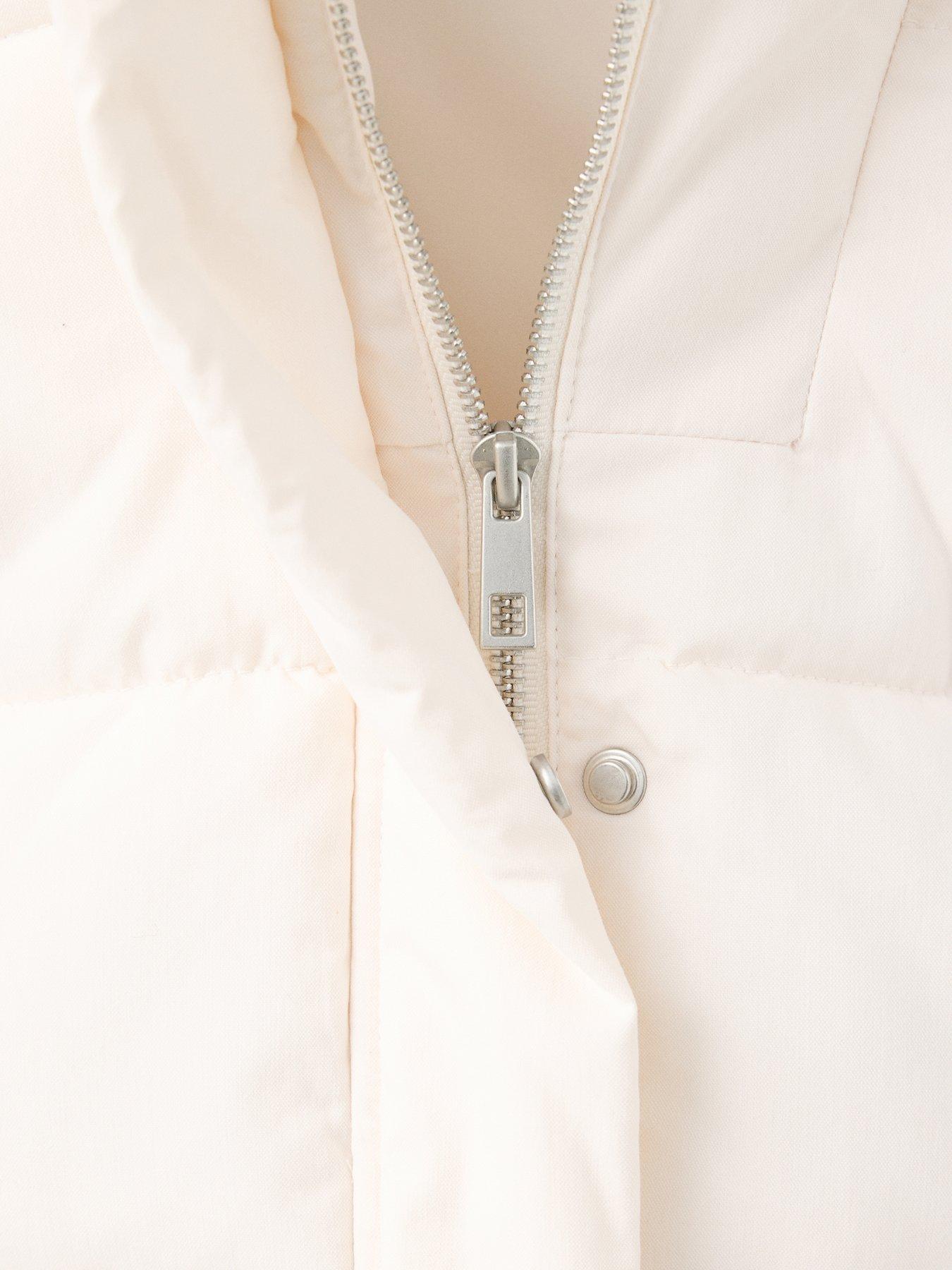 Image 5 of 5 of Mango Girls Short Padded Hooded Coat - White