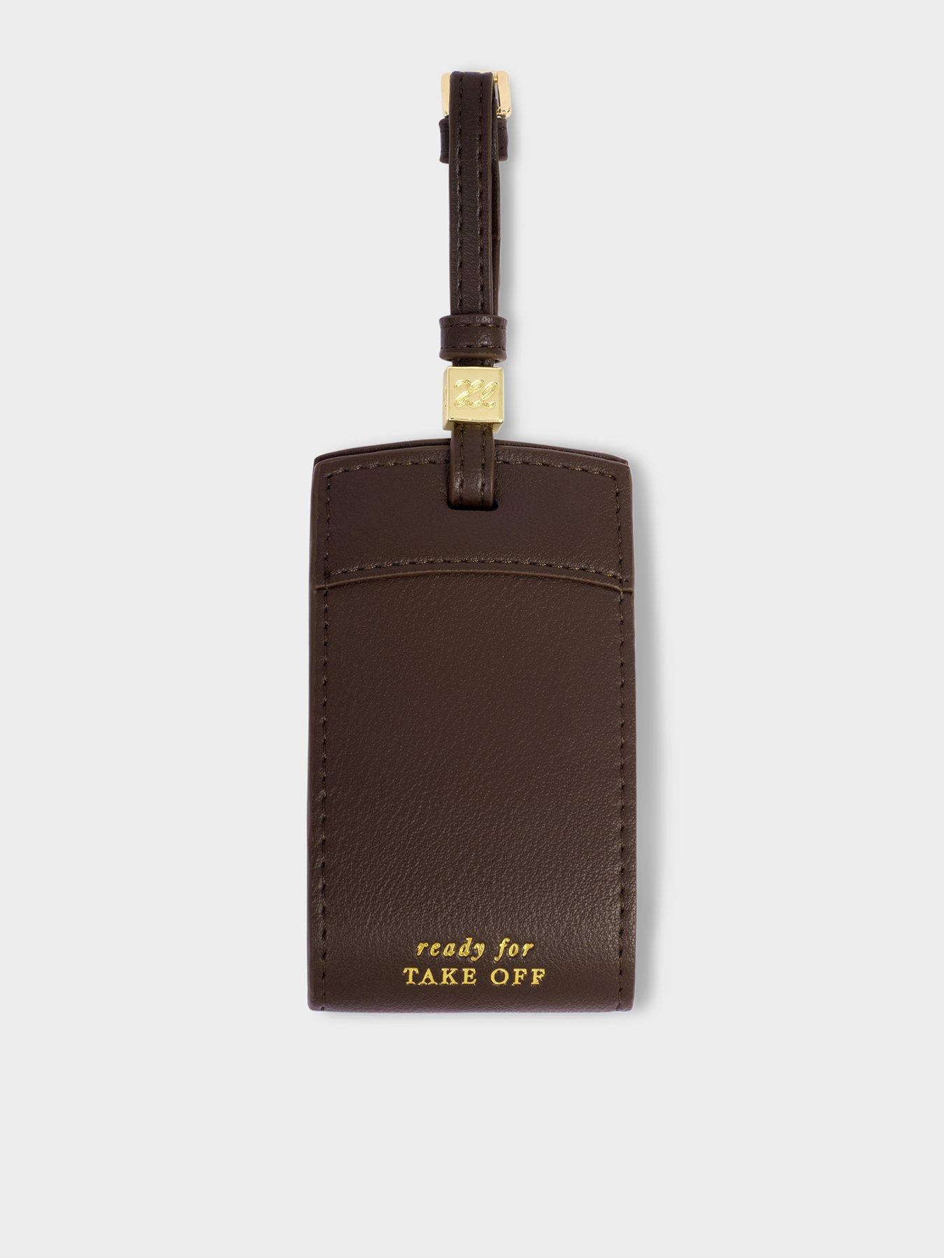 Katie Loxton Travel Luggage Tag Ready For Take Off - Chocolate