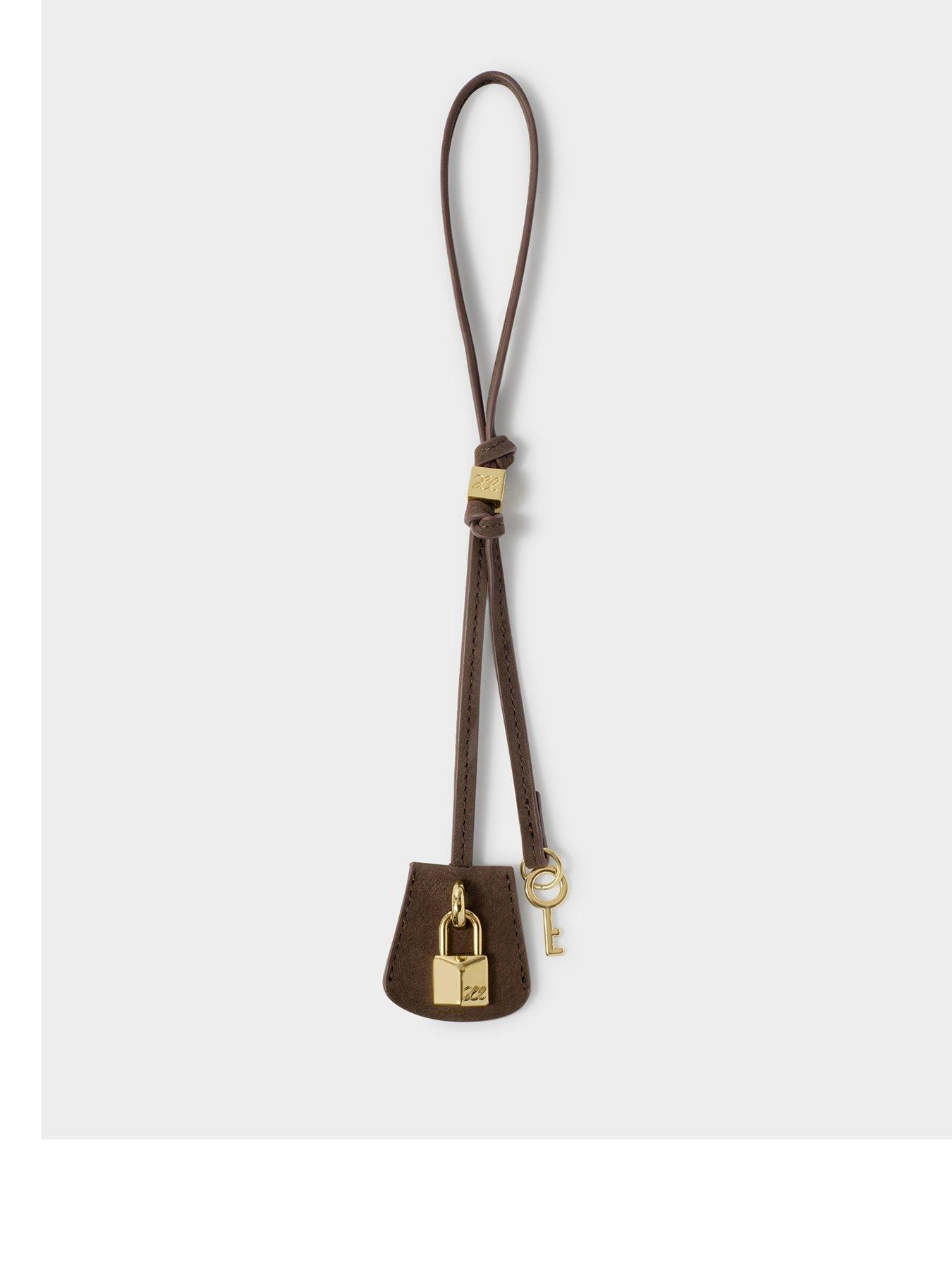Katie Loxton Heritage Bag Charm - Chocolate Suedette