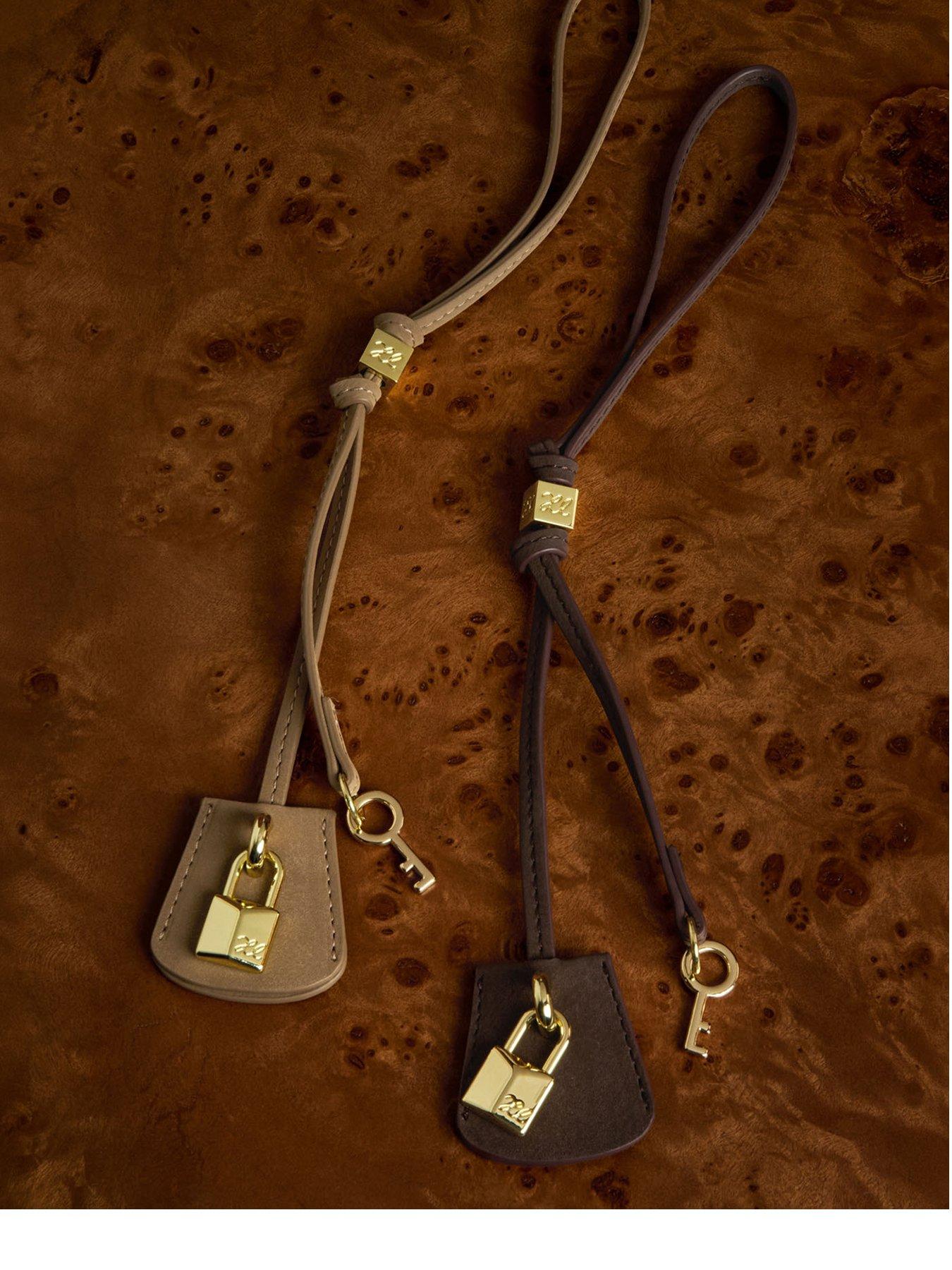 Katie Loxton Heritage Bag Charm - Chocolate Suedette
