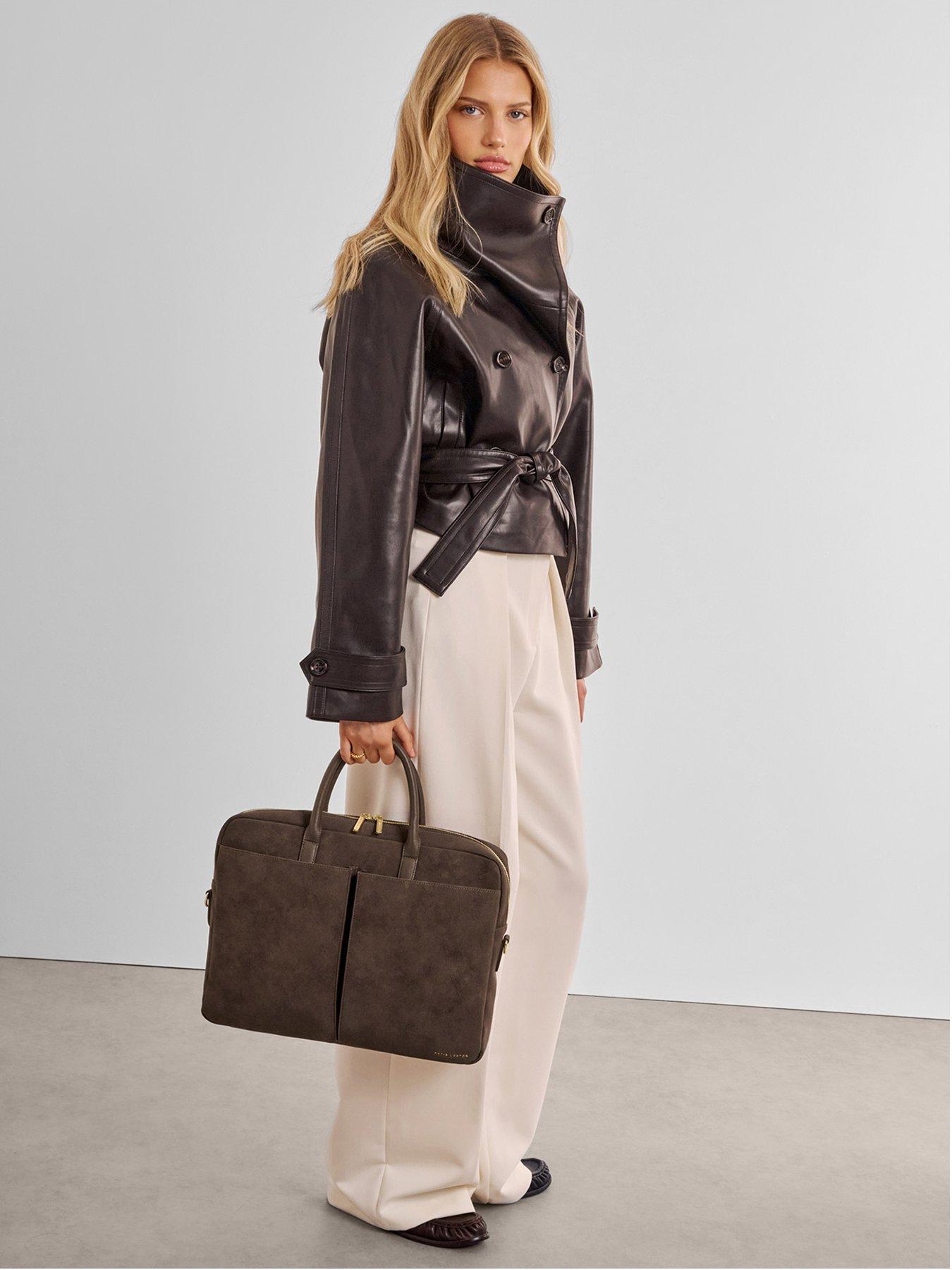 Katie Loxton City Laptop Bag - Chocolate Suedette / Chocolate