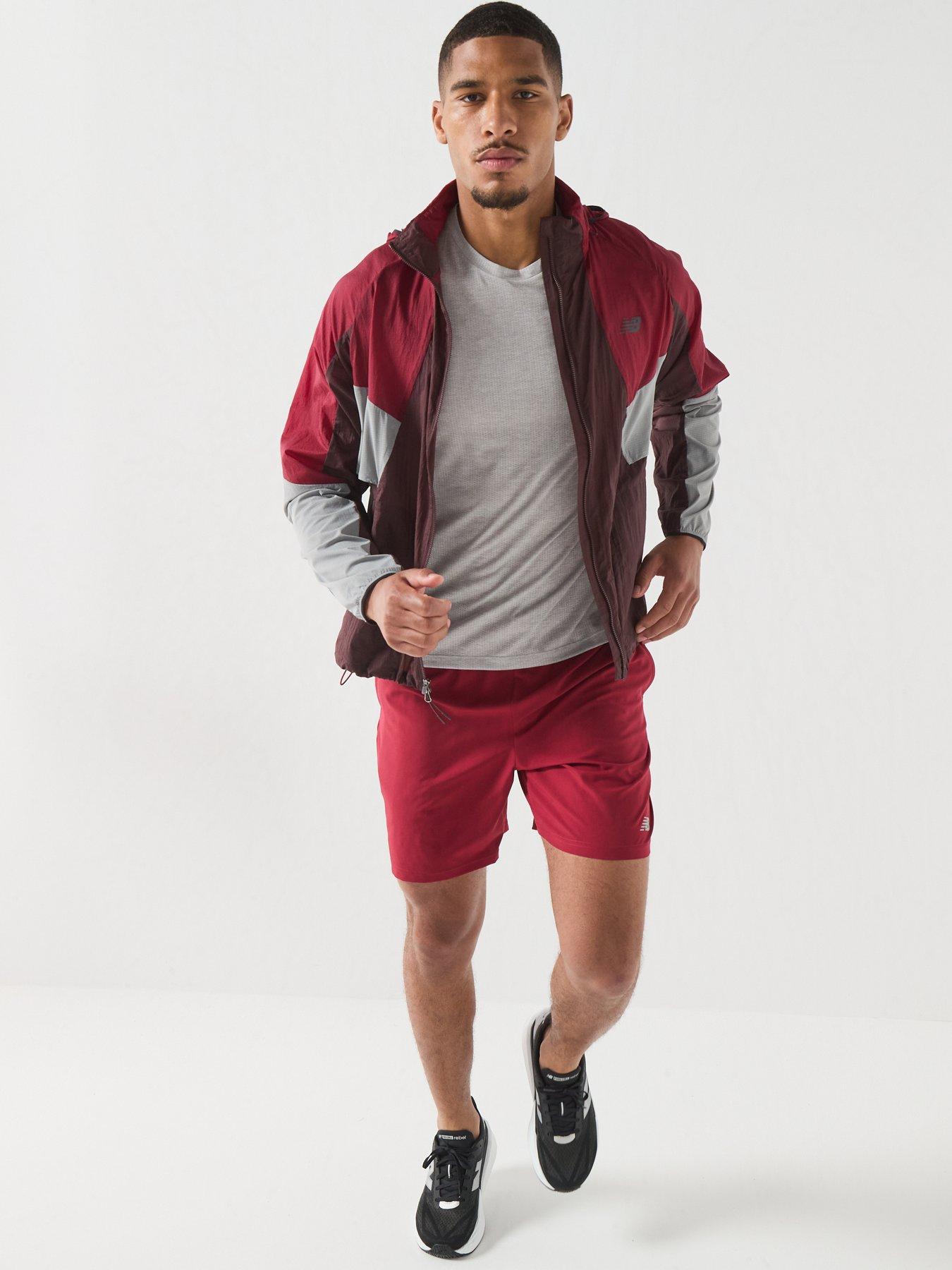 Image 4 of 6 of New Balance Mens Running Essential NB DRY 7 Inch Drawcord Shorts - Red