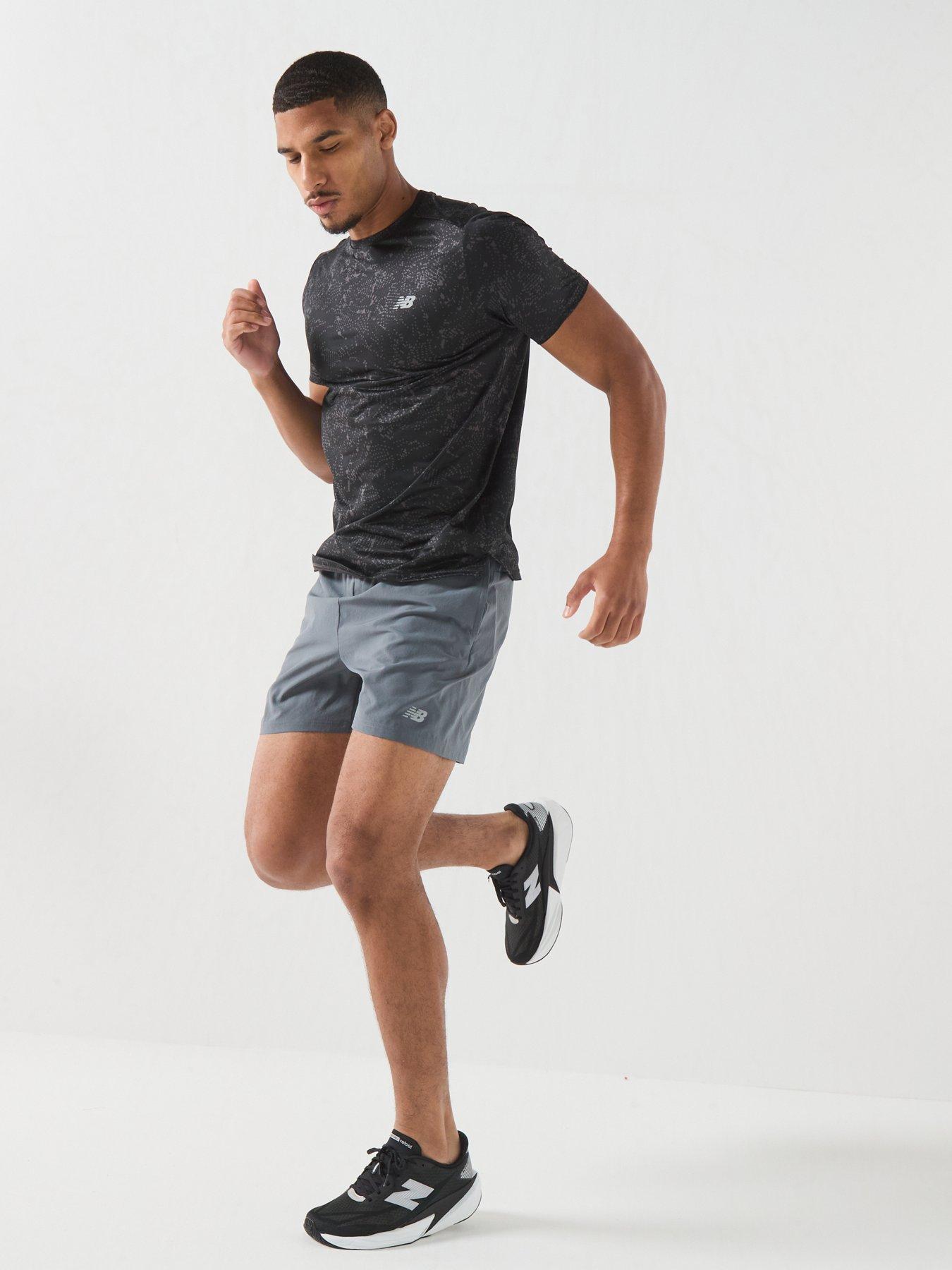 Image 3 of 6 of New Balance Mens Running Essential Printed T-Shirt - Grey
