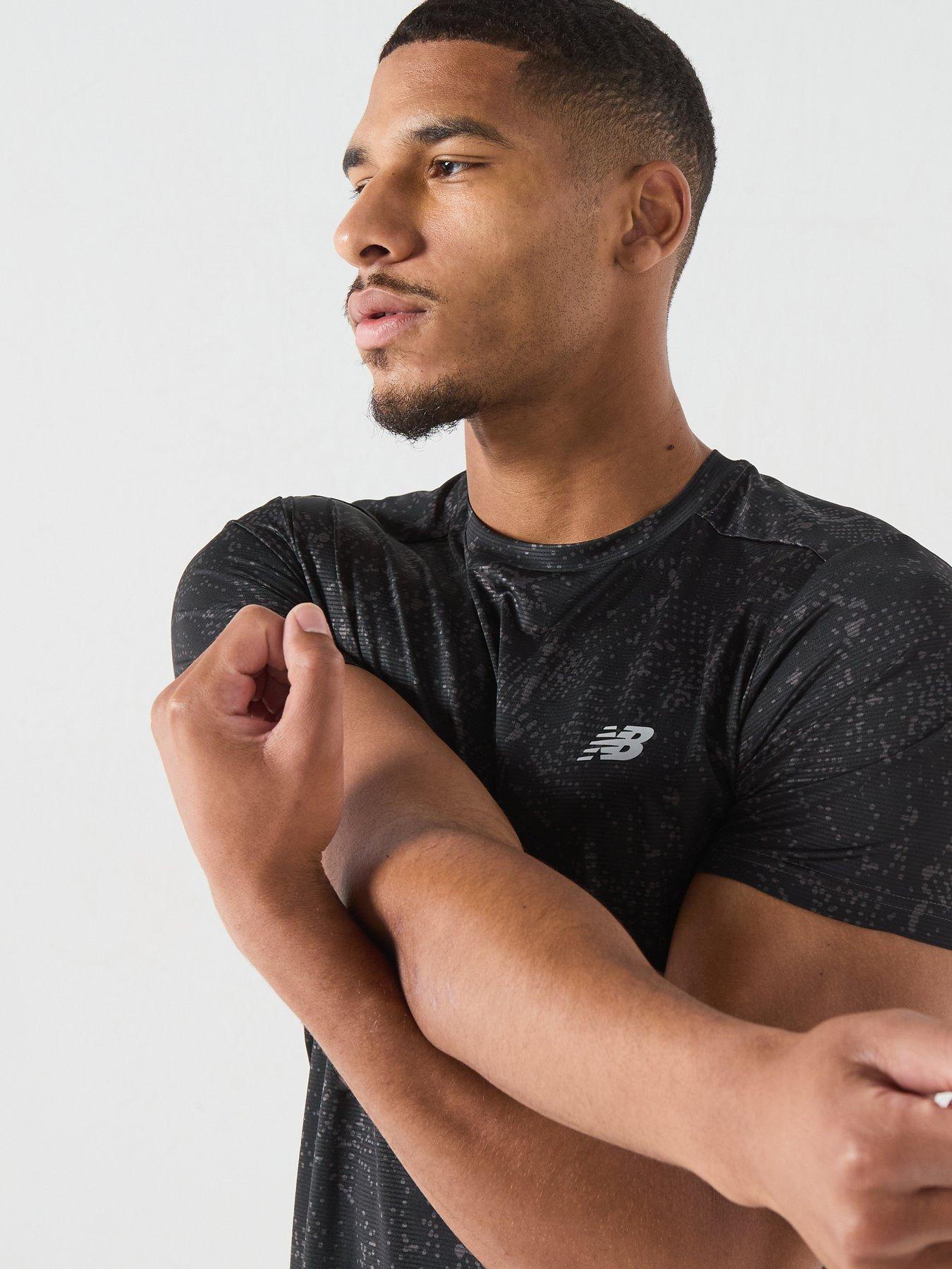 Image 4 of 6 of New Balance Mens Running Essential Printed T-Shirt - Grey